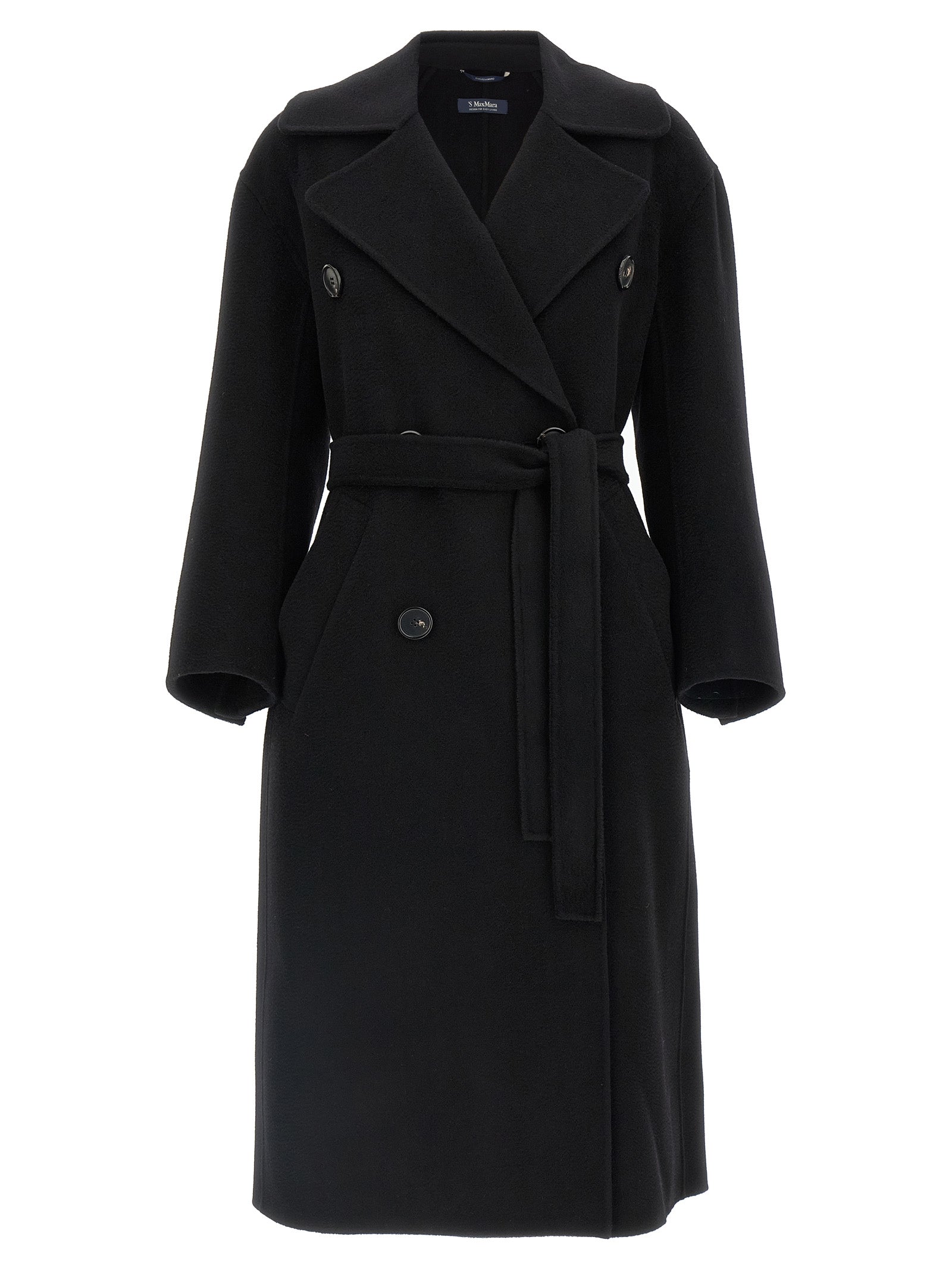 'S Max Mara Black Virgin Wool Women's Coat