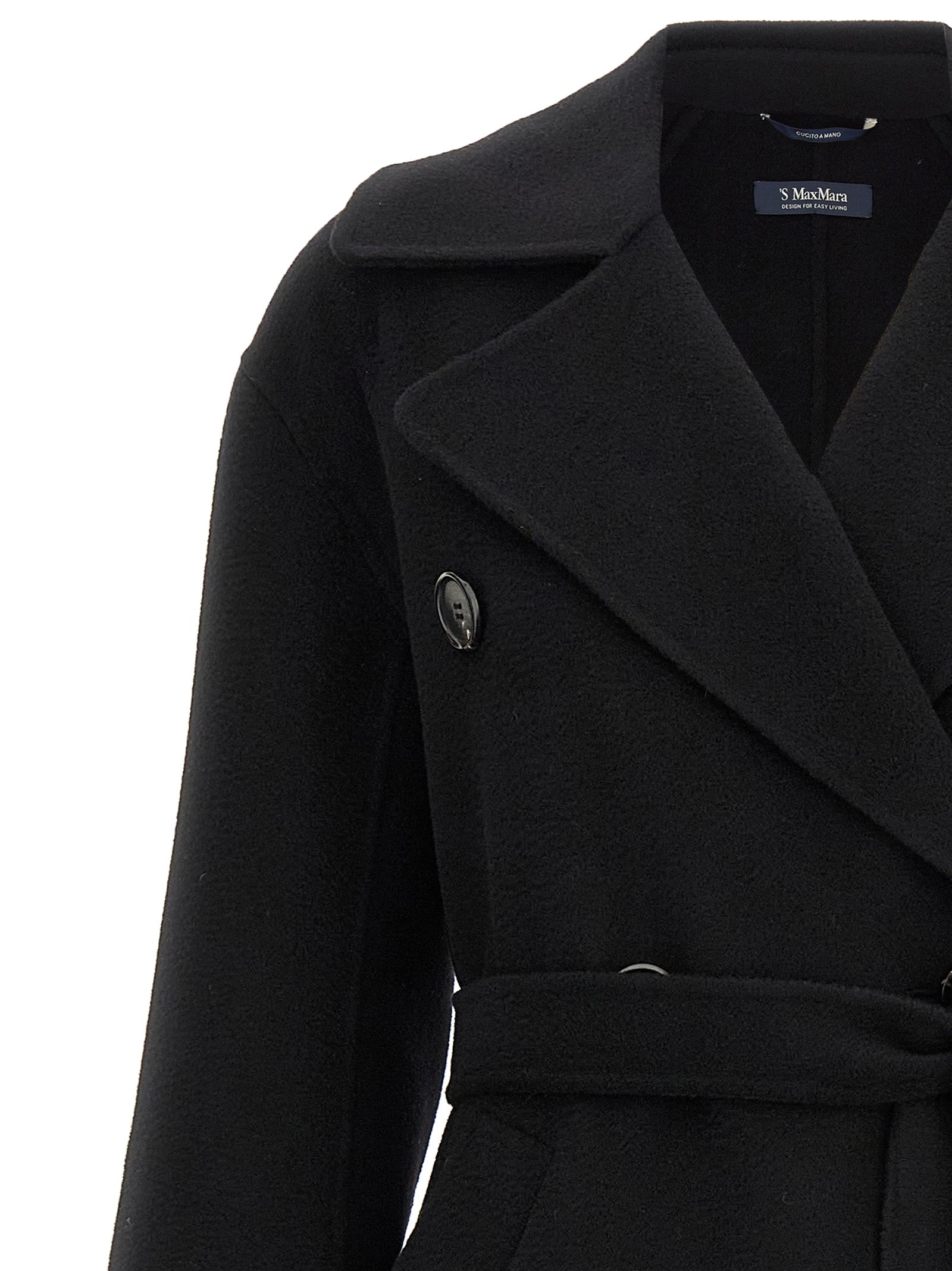 'S Max Mara Black Virgin Wool Women's Coat