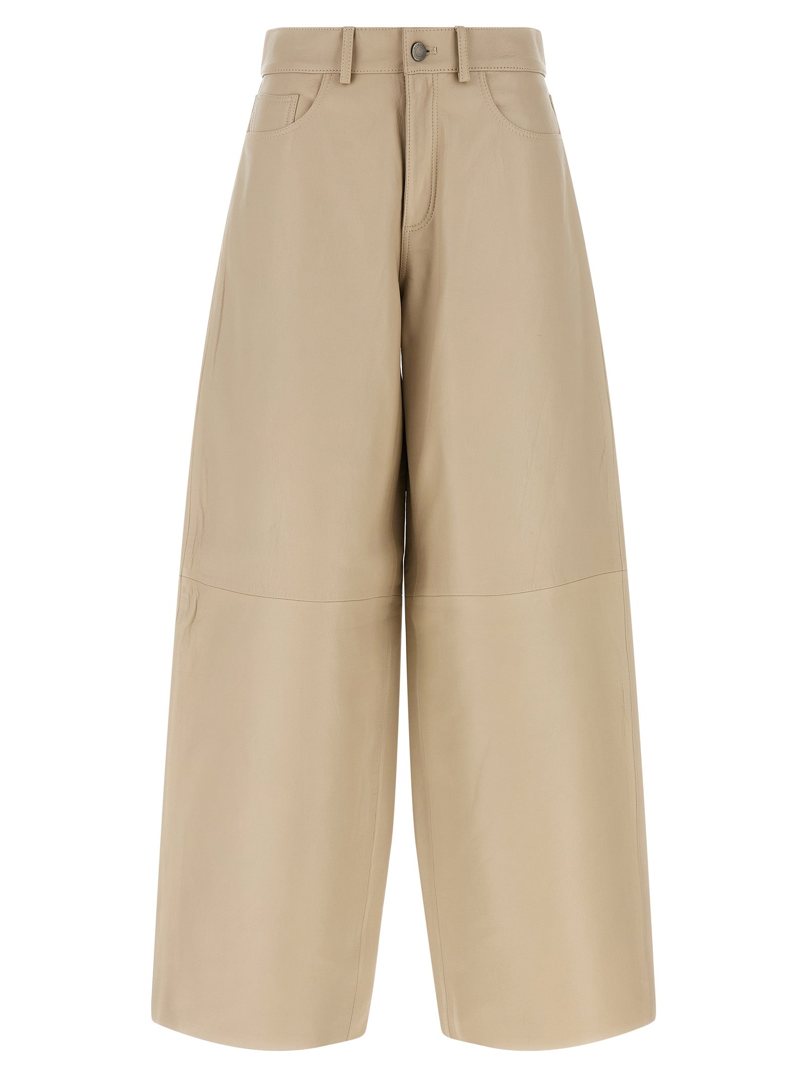 Haikure Beige Leather Women's Pants