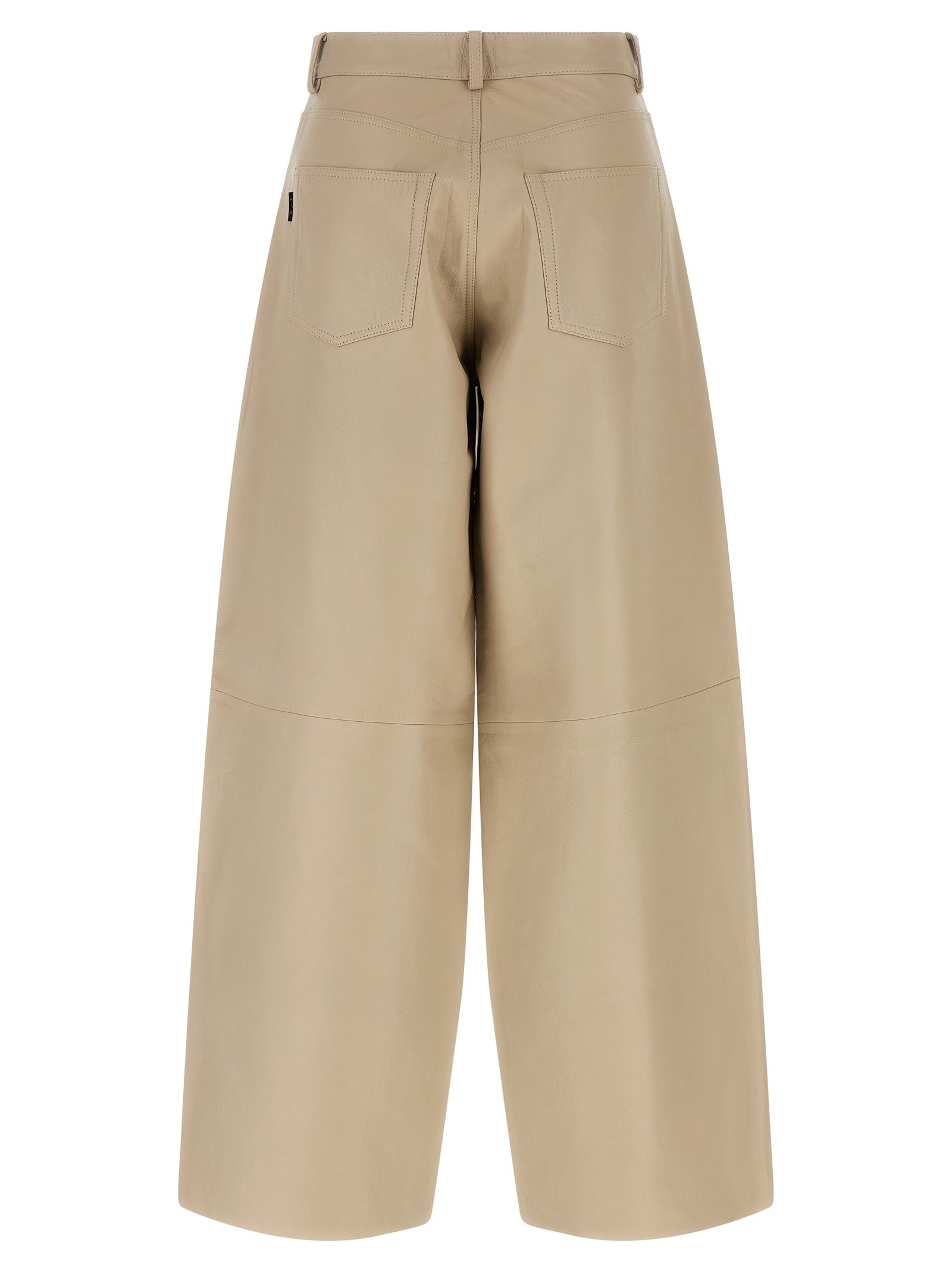 Haikure Beige Leather Women's Pants