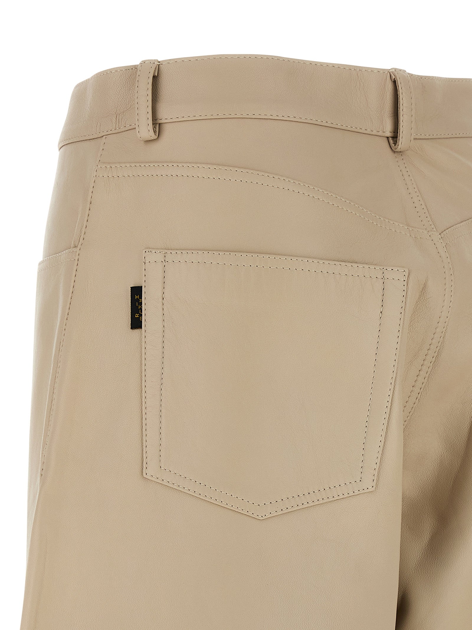 Haikure Beige Leather Women's Pants