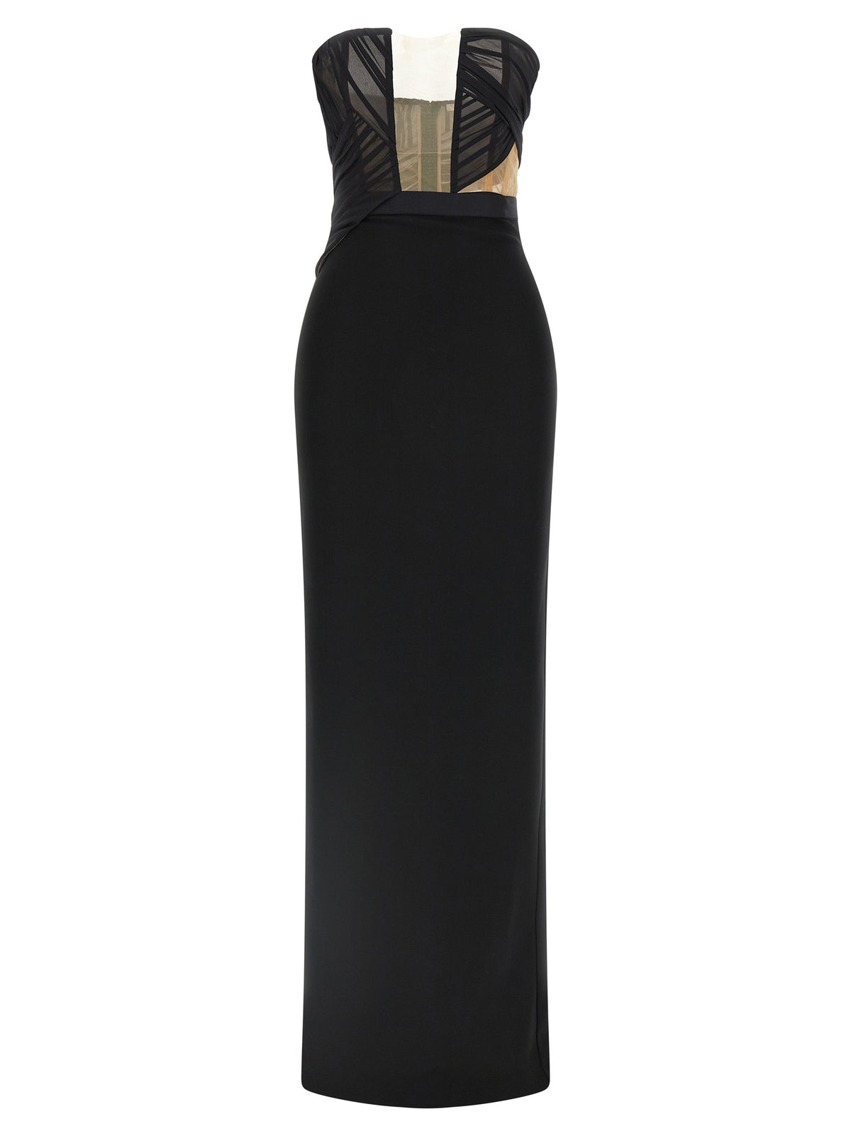 Nensi Dojaka Black Viscose Long Women's Dress