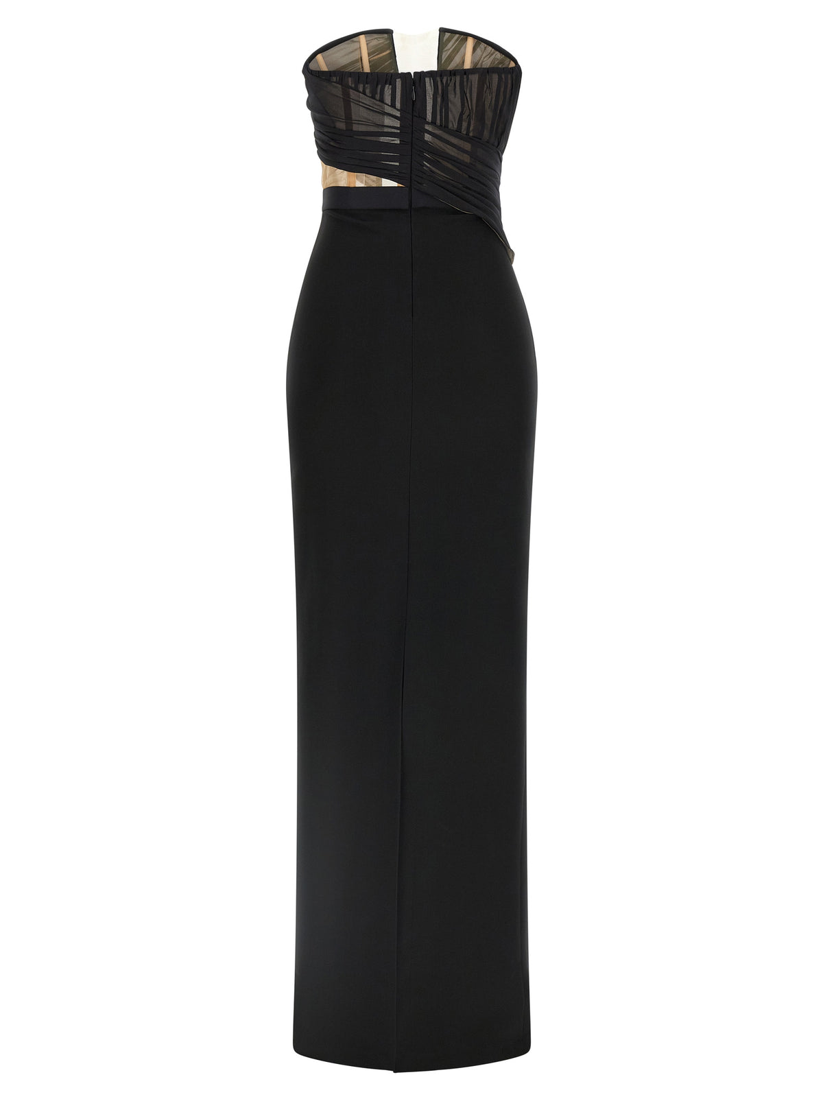 Nensi Dojaka Black Viscose Long Women's Dress