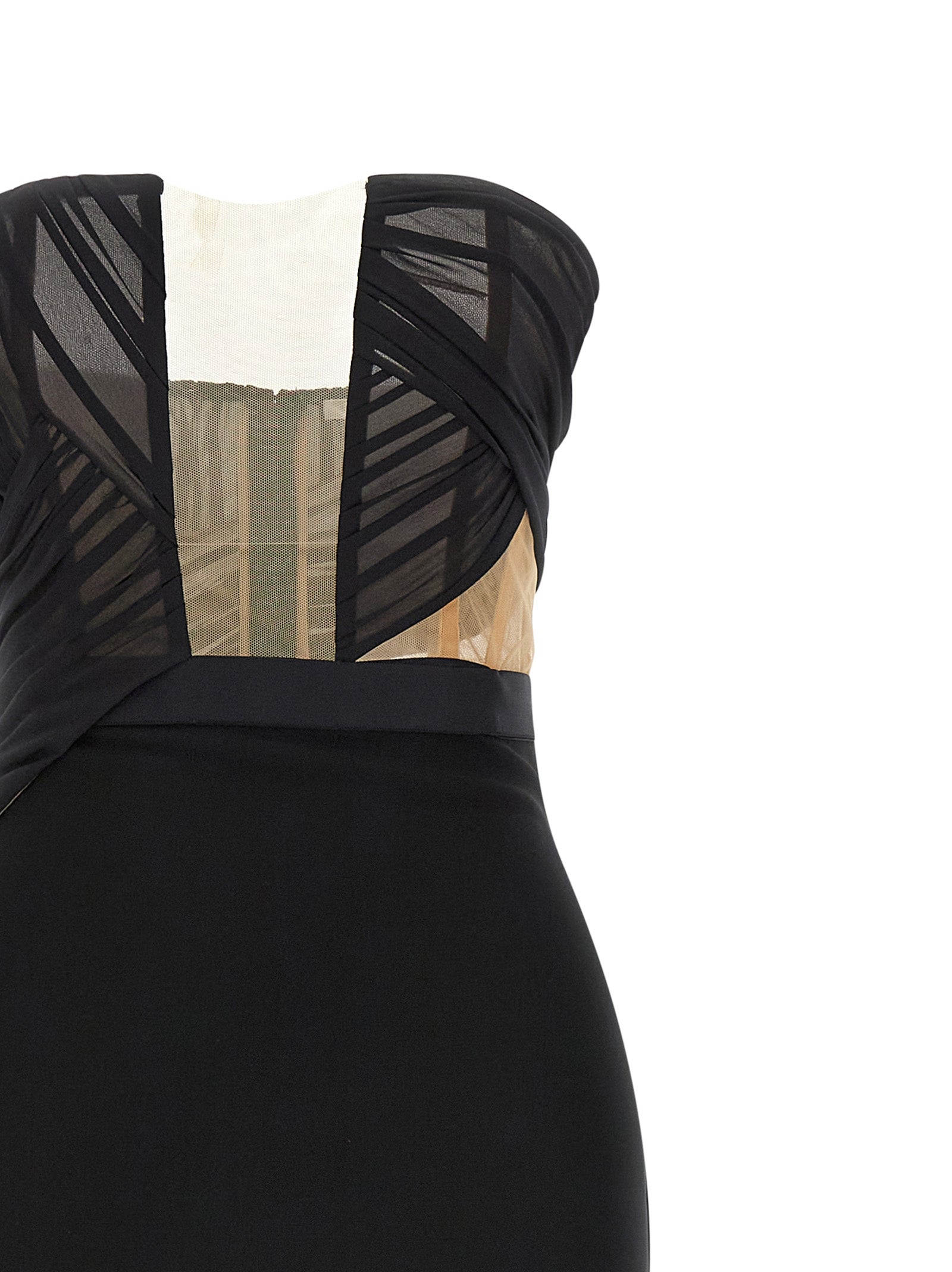 Nensi Dojaka Black Viscose Long Women's Dress