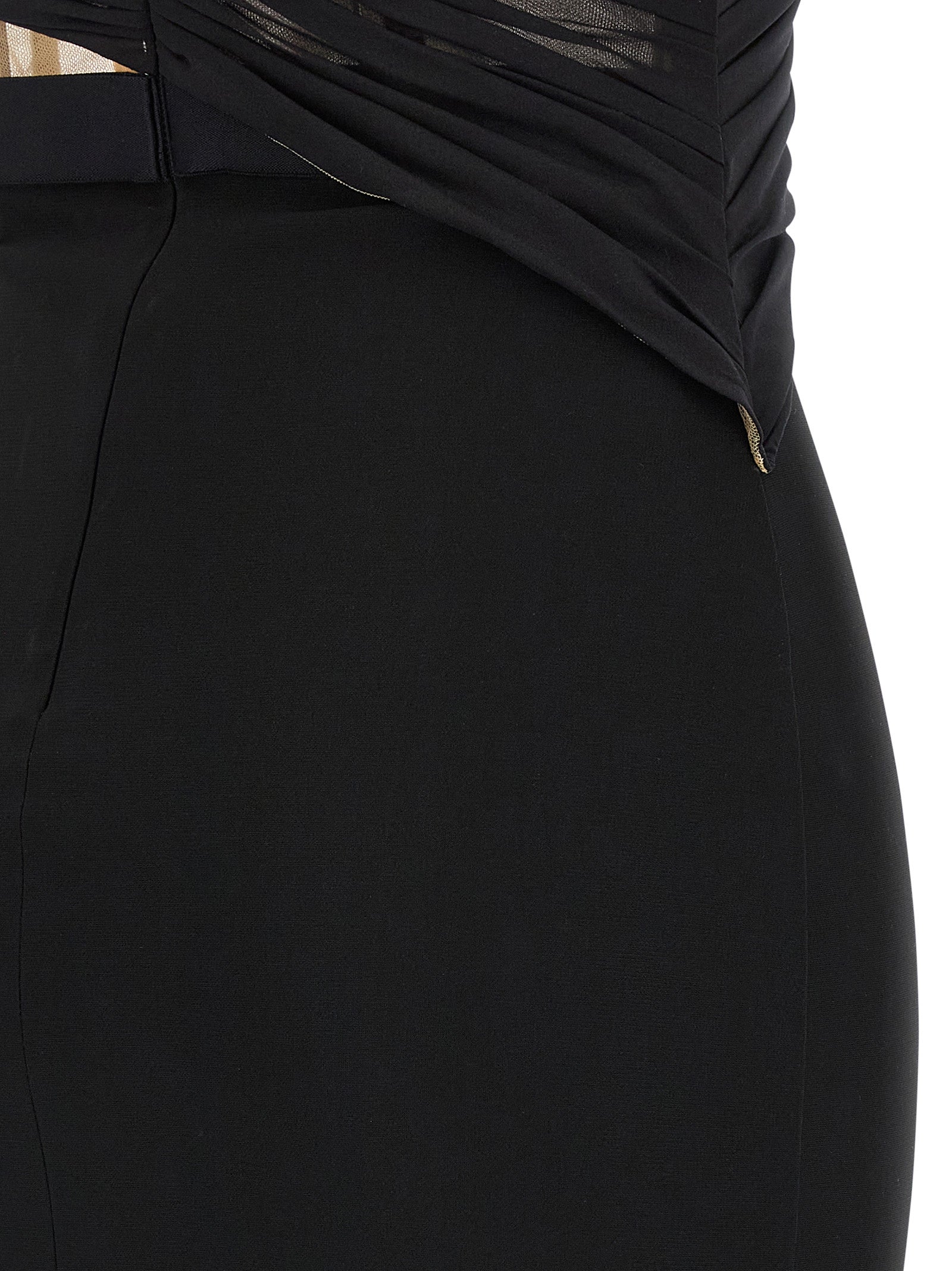 Nensi Dojaka Black Viscose Long Women's Dress