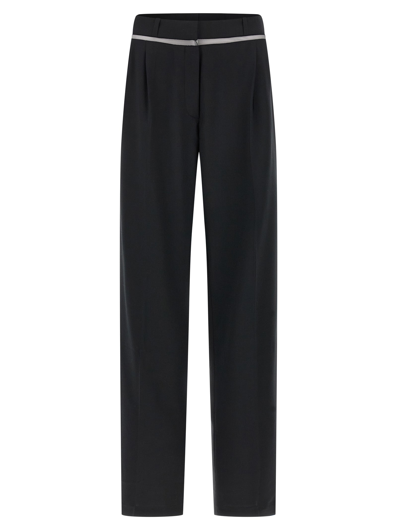 Nensi Dojaka Black Virgin Wool Casual Women's Pants