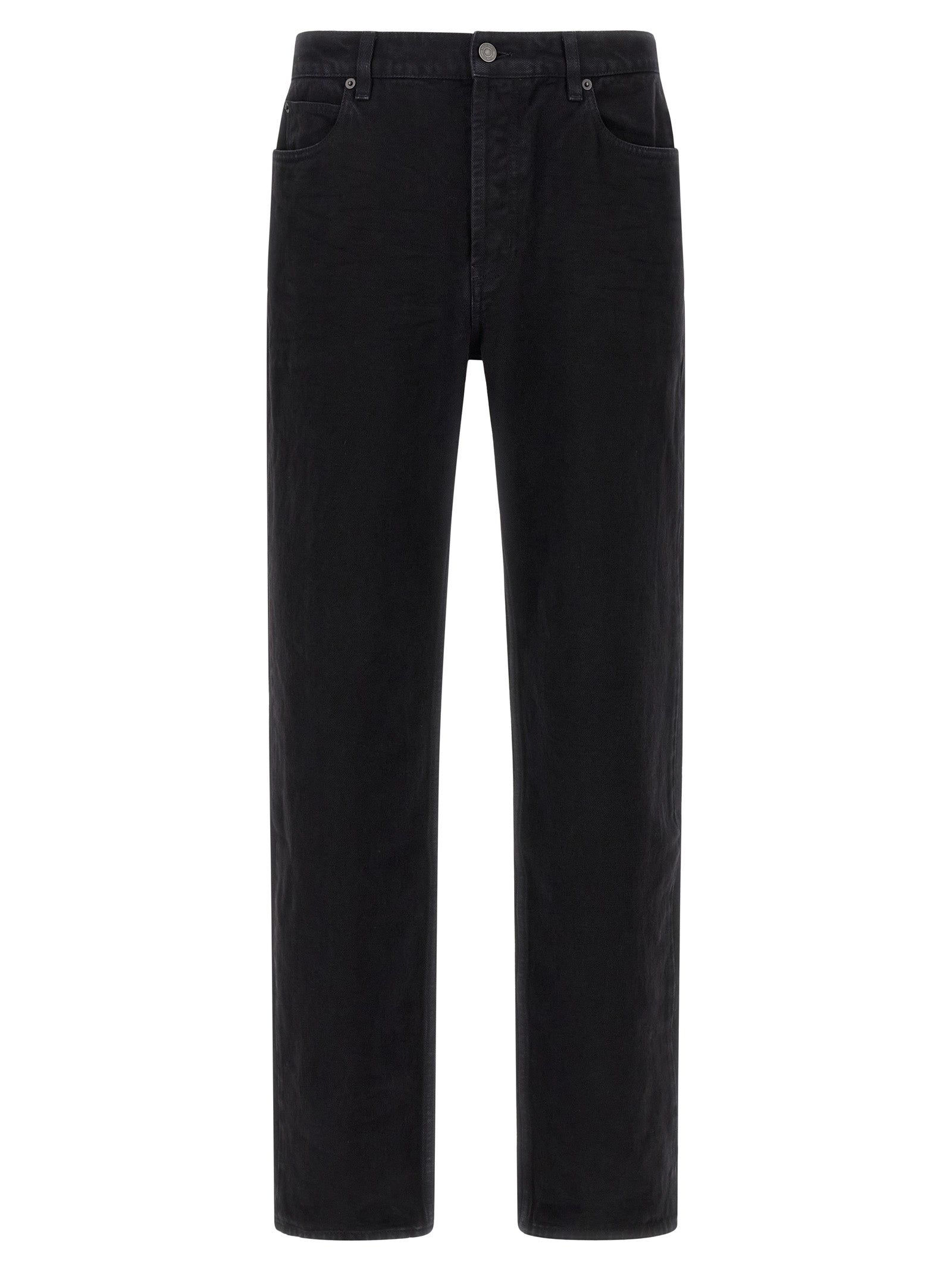 Saint Laurent Black Cotton Straight-Leg Men's Jeans