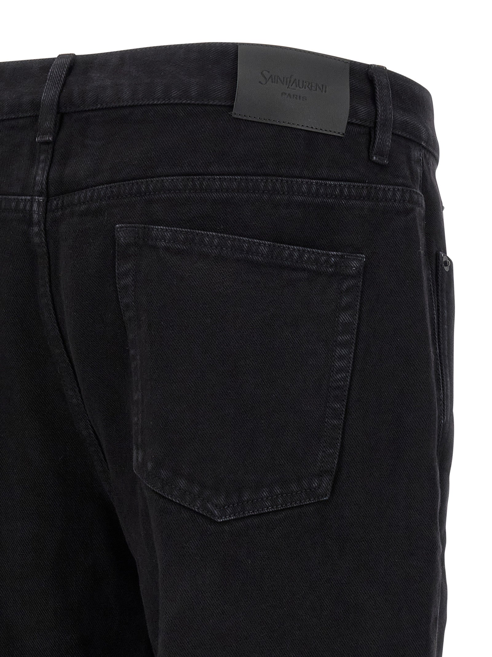 Saint Laurent Black Cotton Straight-Leg Men's Jeans