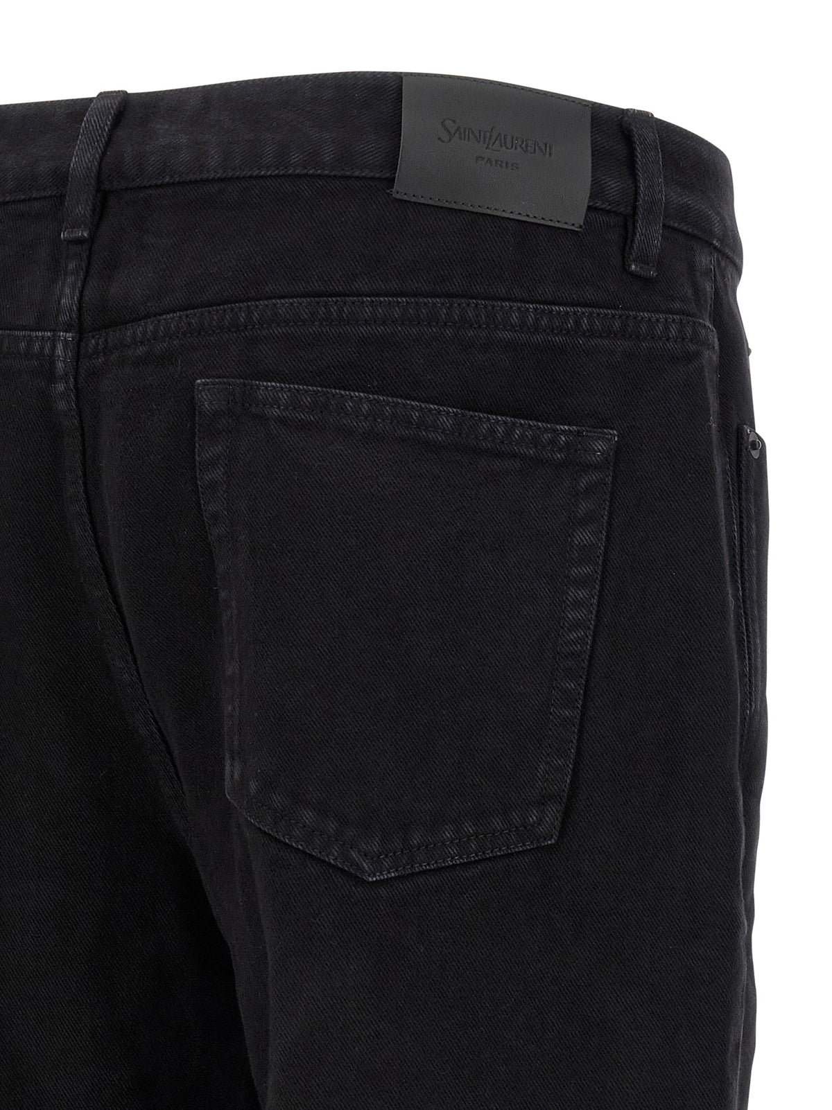 Saint Laurent Black Cotton Straight-Leg Men's Jeans