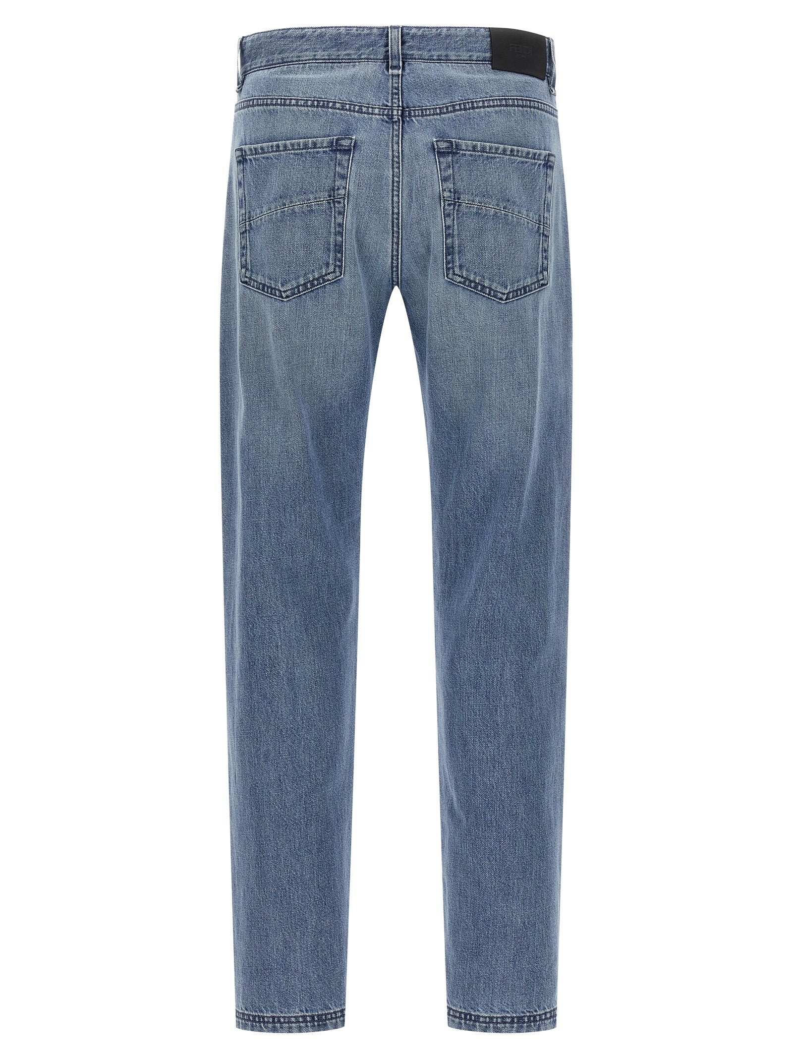 Fendi Blue Cotton Straight-Leg Men's Jeans