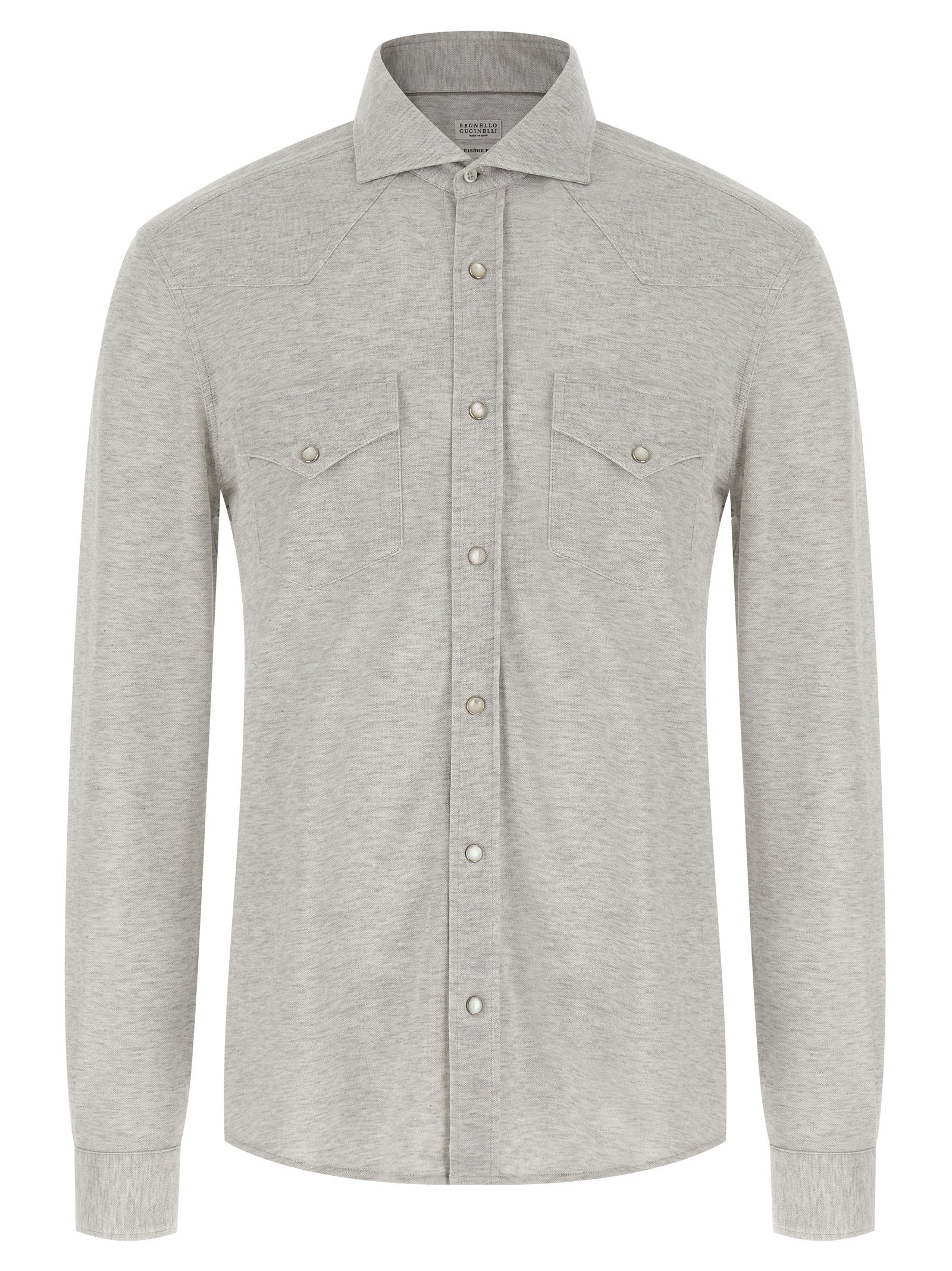 Brunello Cucinelli Gray Cotton Men's Blouse