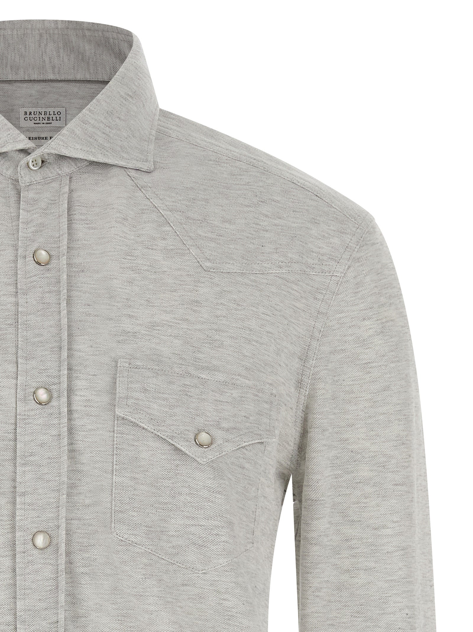 Brunello Cucinelli Gray Cotton Men's Blouse