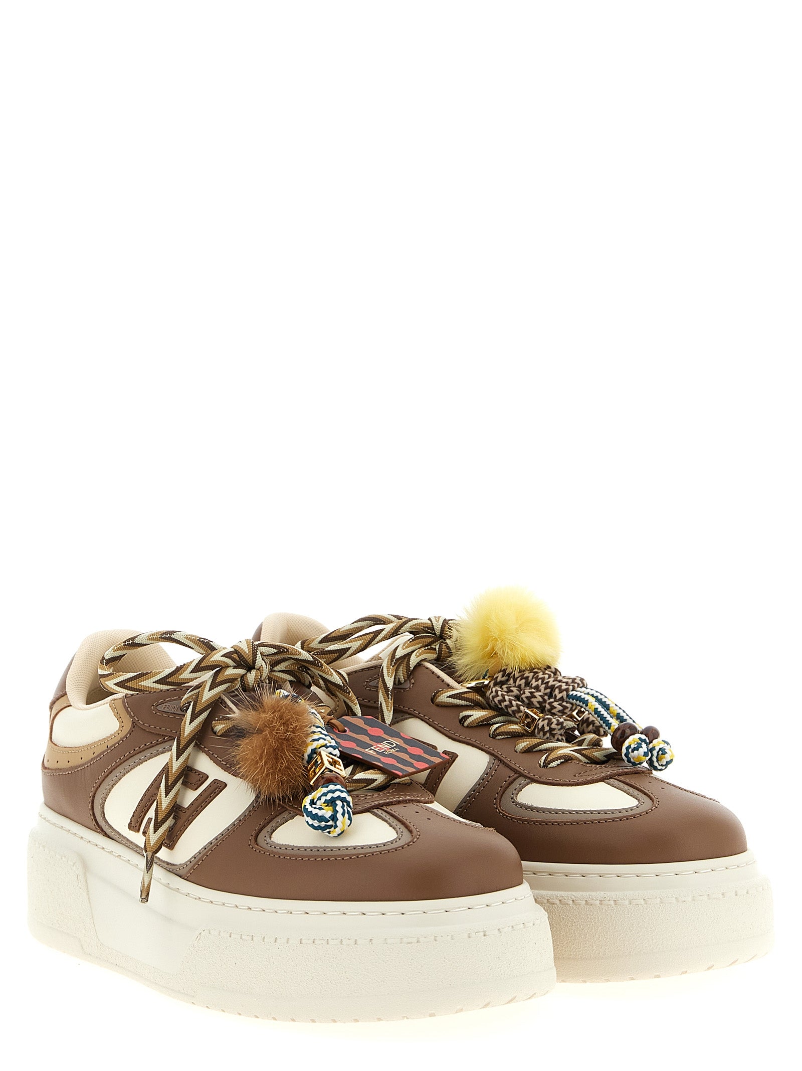 Fendi Multicolor Calfskin Platform Women's Sneakers