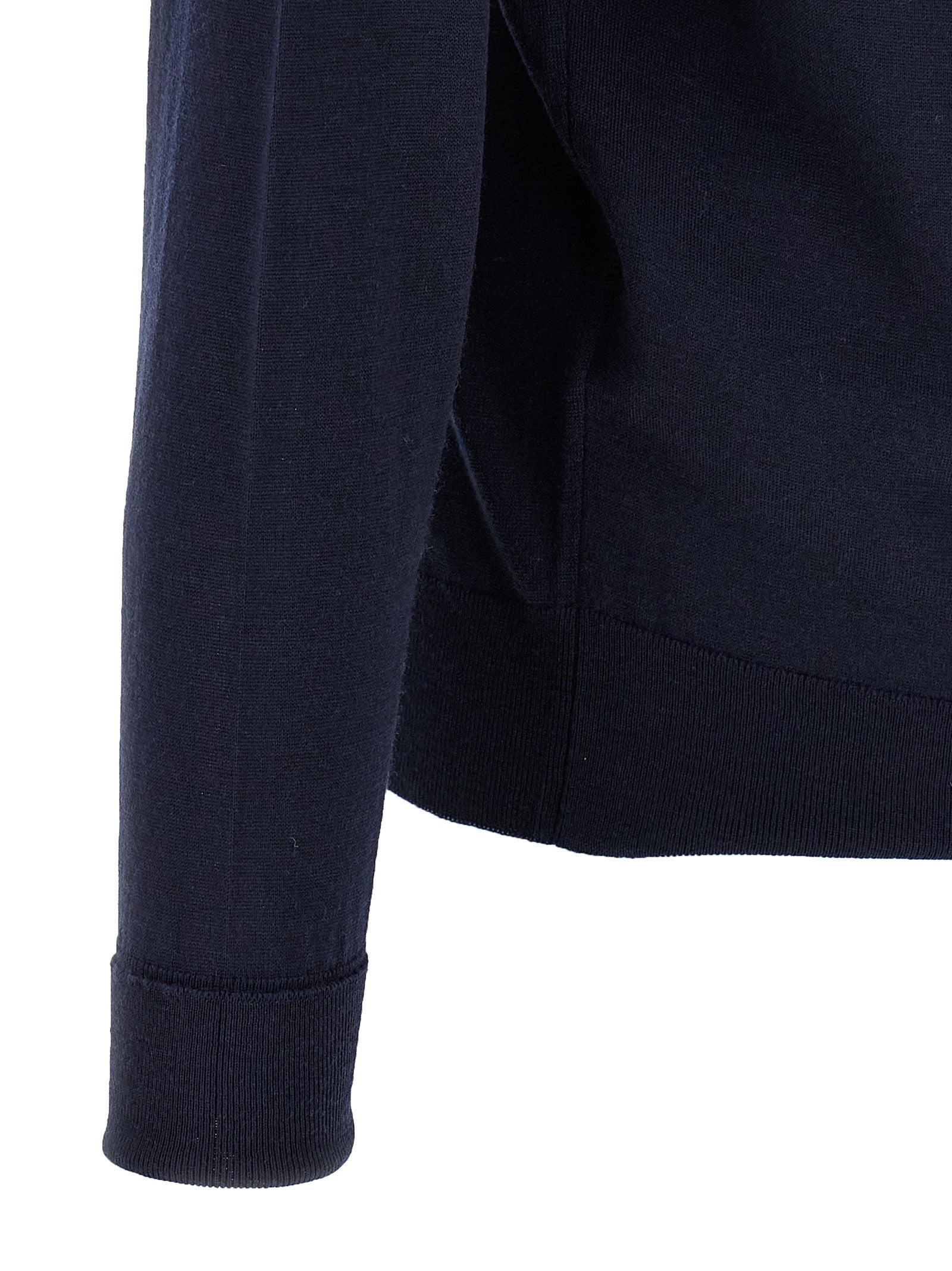 JOHN SMEDLEY Blue Merino Wool Men's Cardigan