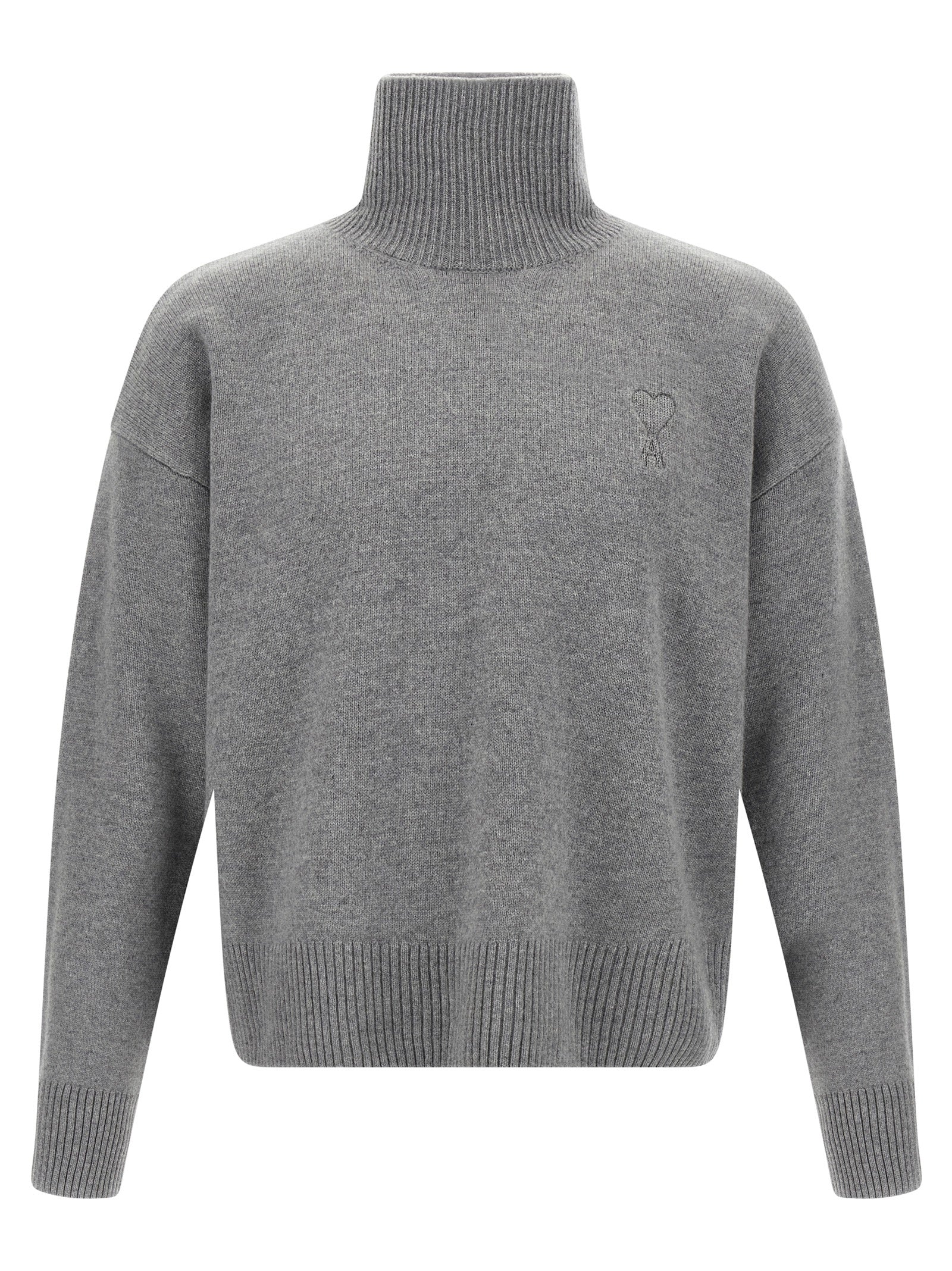 Ami Paris Gray Wool Men's Cardigan