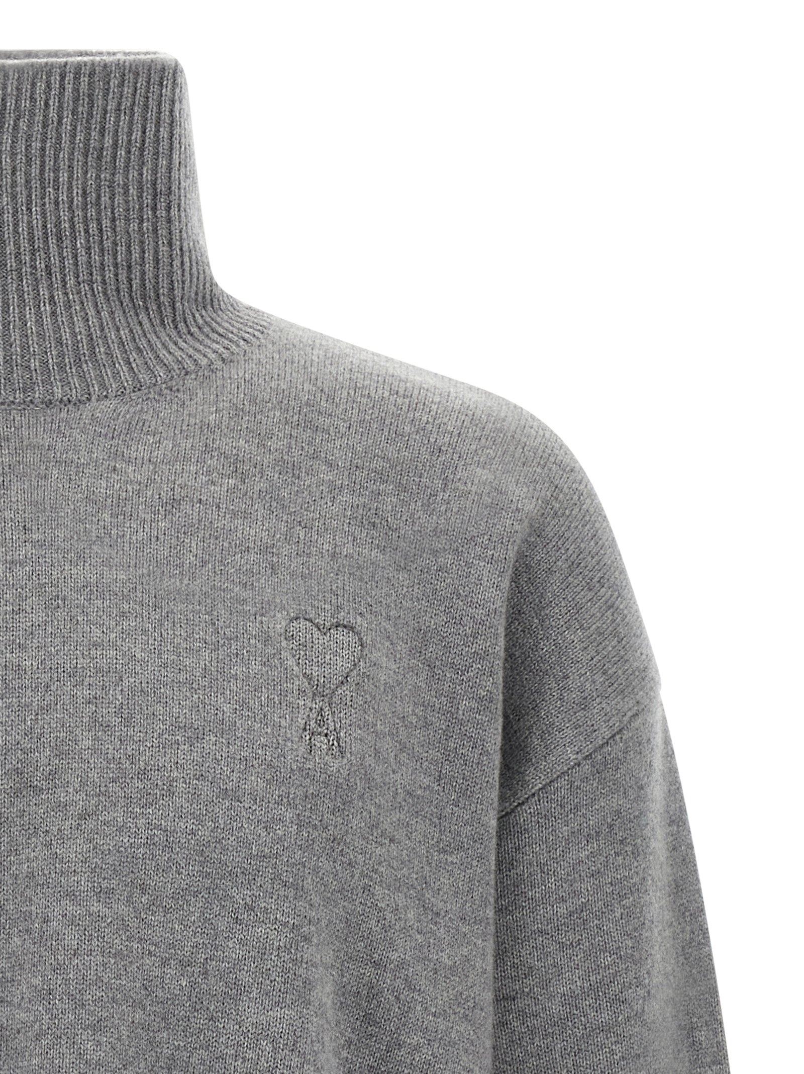 Ami Paris Gray Wool Men's Cardigan