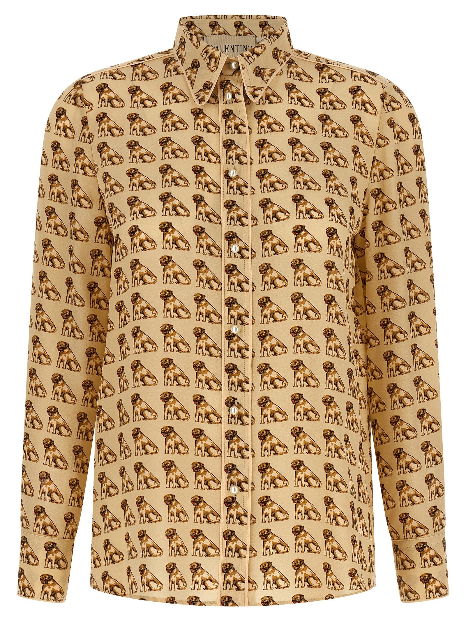 Valentino Garavani Beige Silk Women's Blouse
