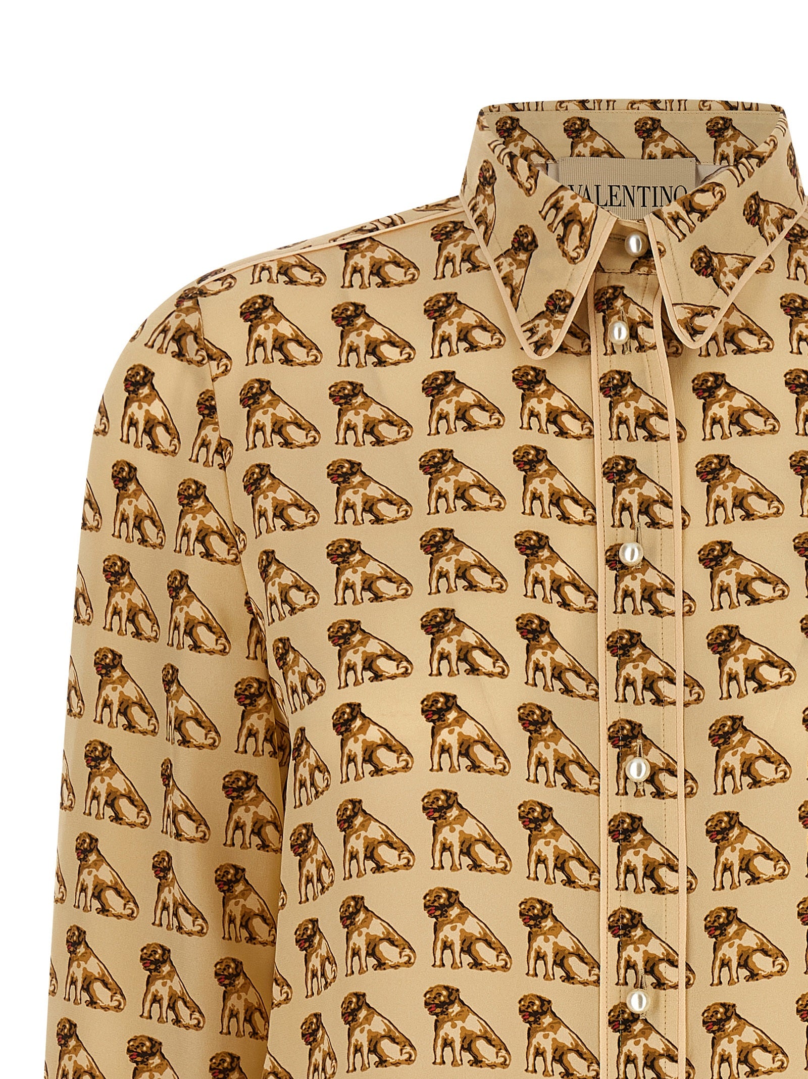 Valentino Garavani Beige Silk Women's Blouse