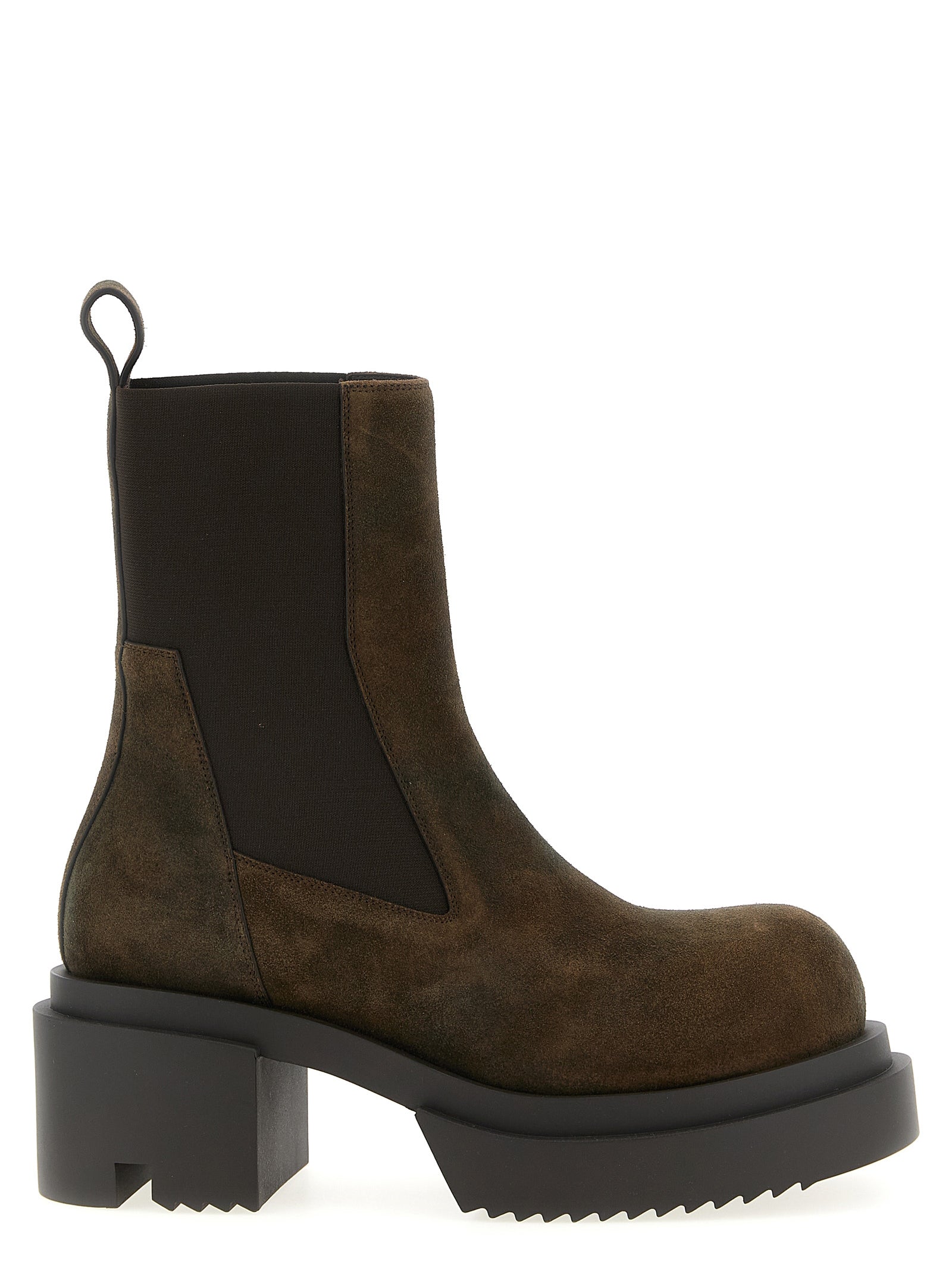 Rick Owens Brown Calfskin Ankle Men's Boots
