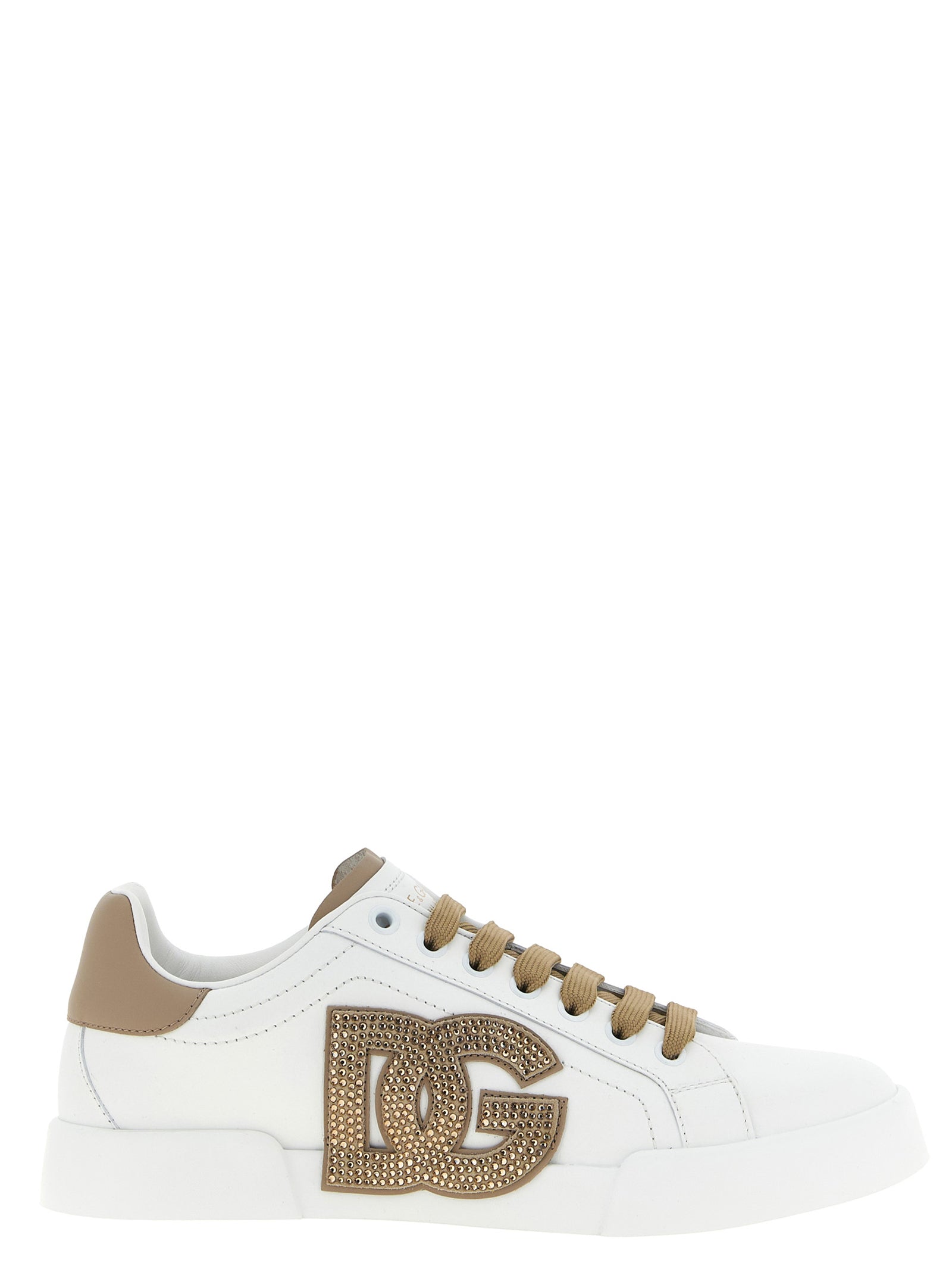 Dolce & Gabbana Beige Calfskin Women's Sneakers