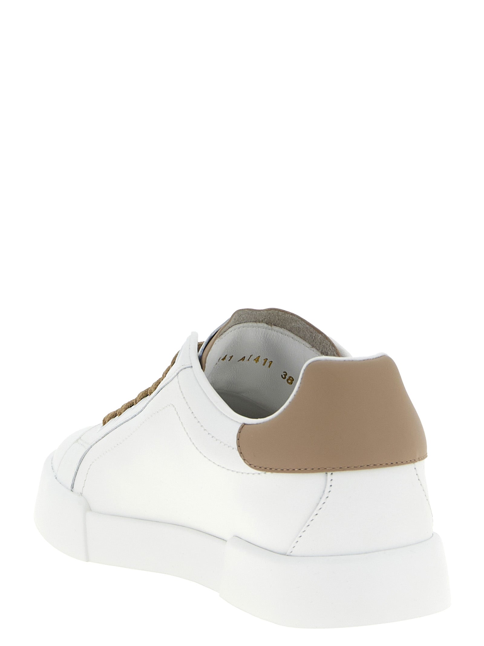 Dolce & Gabbana Beige Calfskin Women's Sneakers
