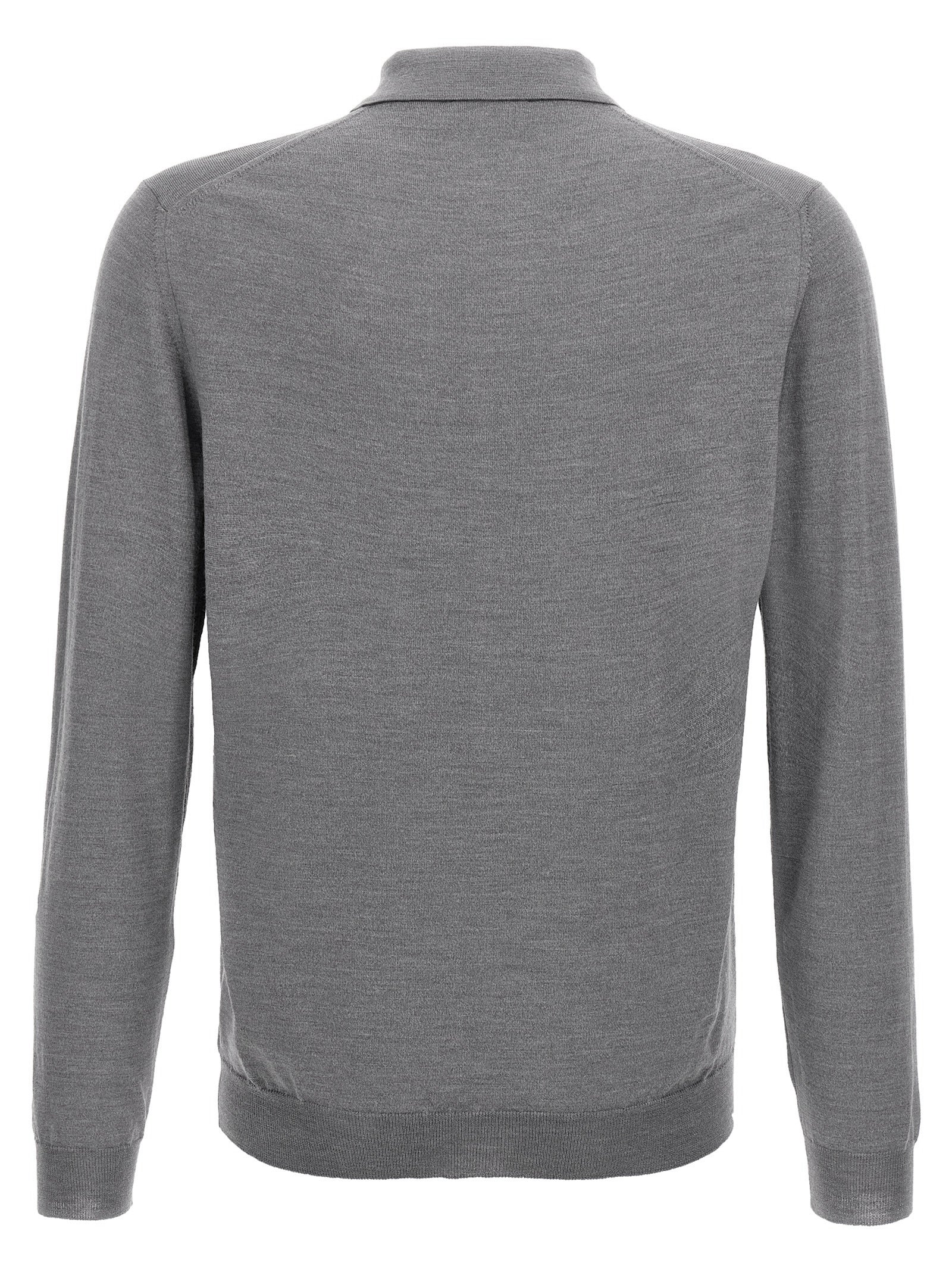 ZANONE Gray Cashmere Polo Men's Shirt