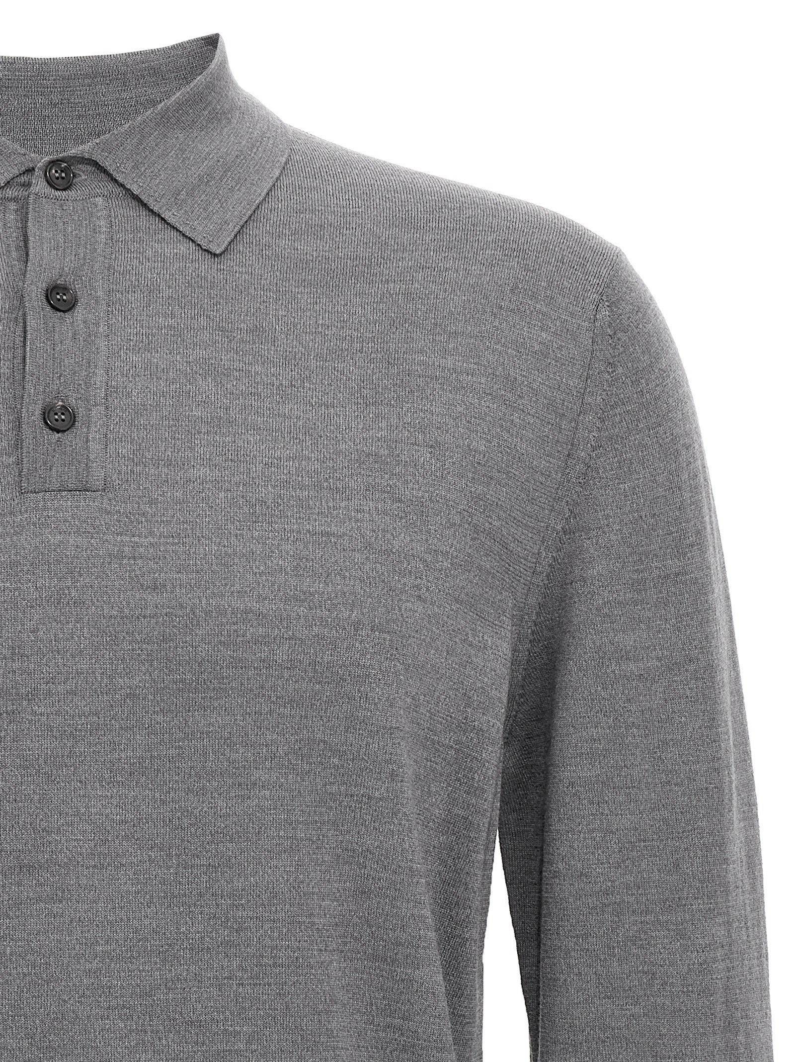 ZANONE Gray Cashmere Polo Men's Shirt