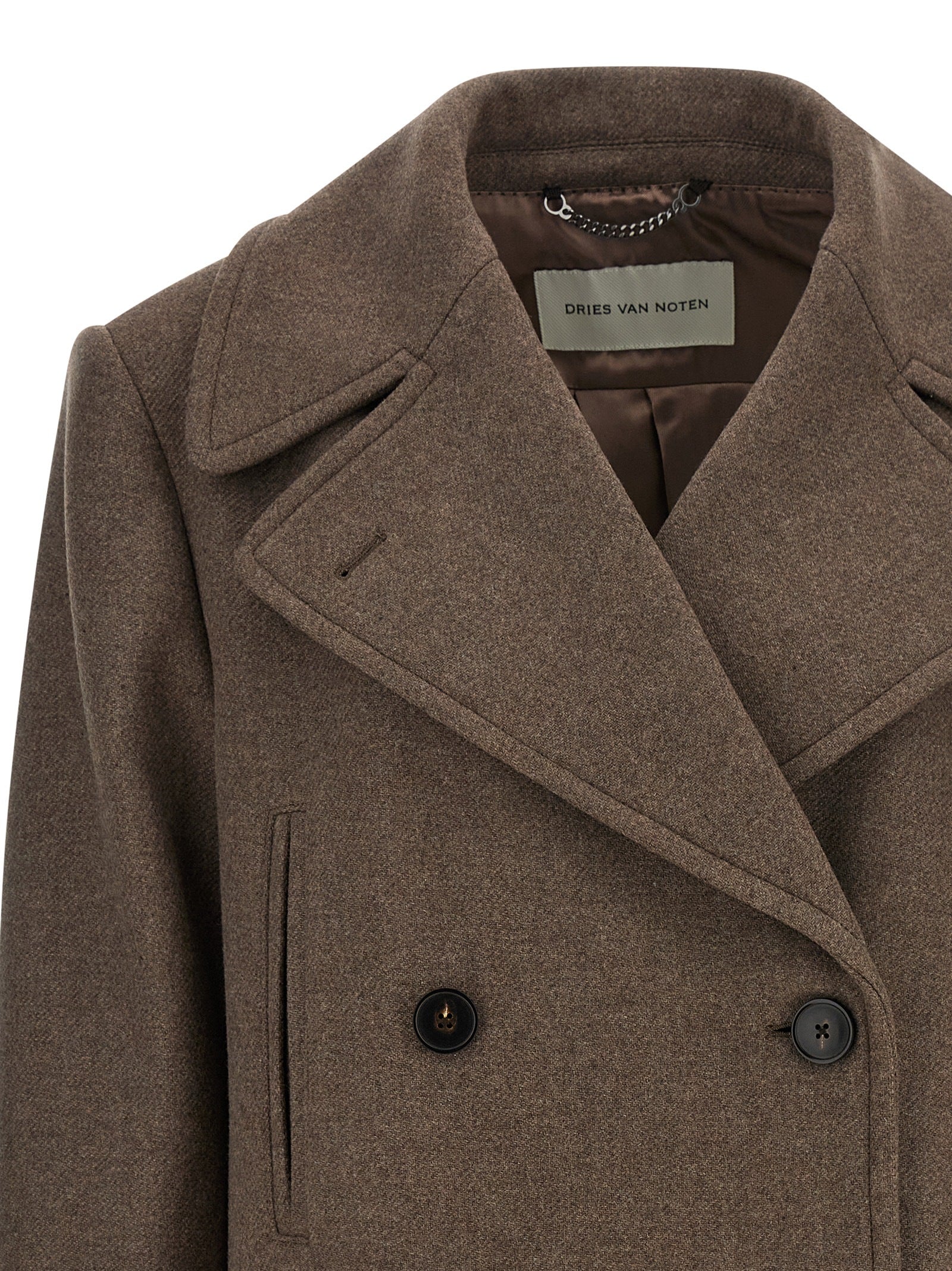 Dries Van Noten Brown Wool Women's Coat