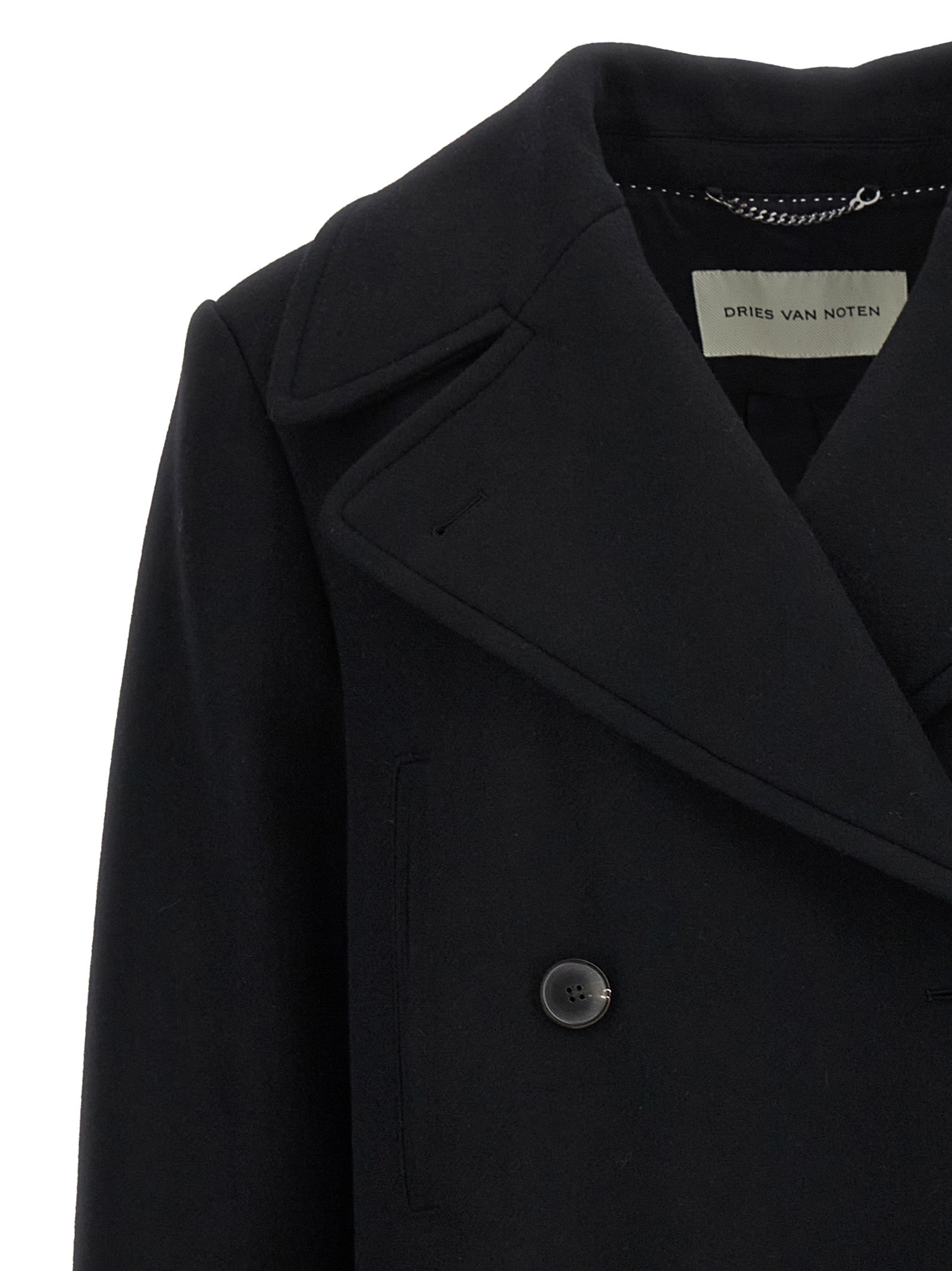 Dries Van Noten Black Wool Women's Coat