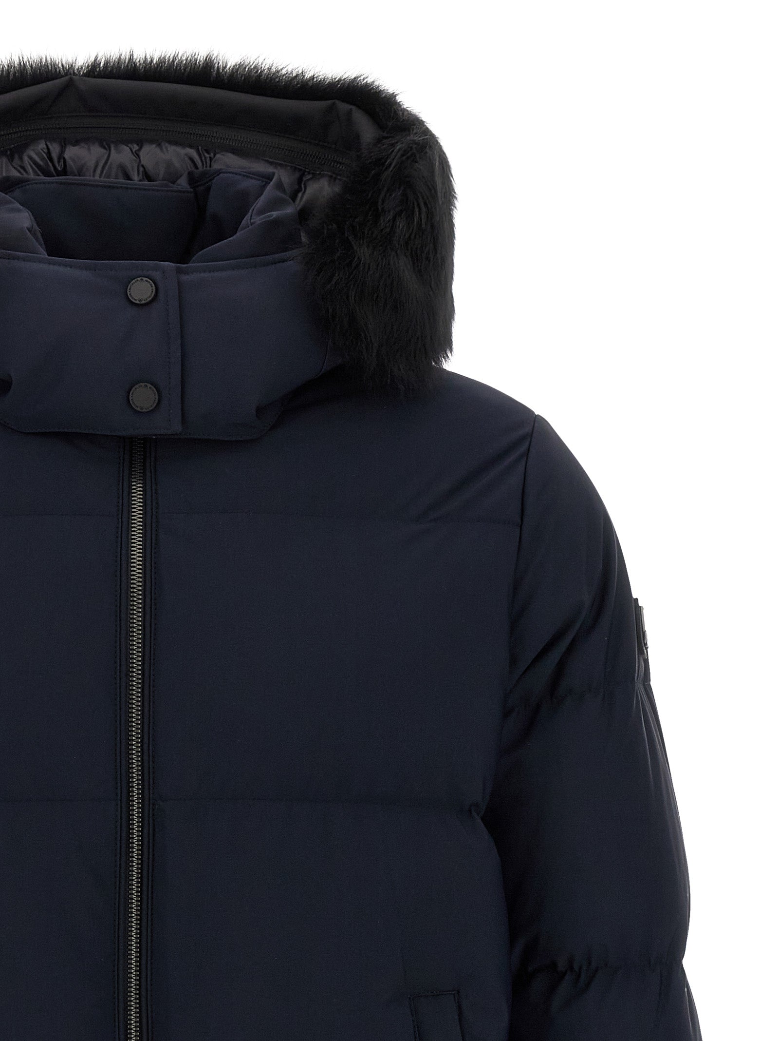 Moose Knuckles Blue Nylon Full-Length Men's Jacket