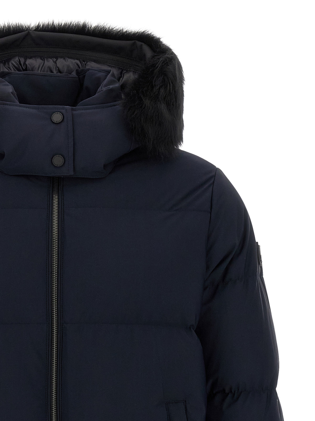 Moose Knuckles Blue Nylon Full-Length Men's Jacket