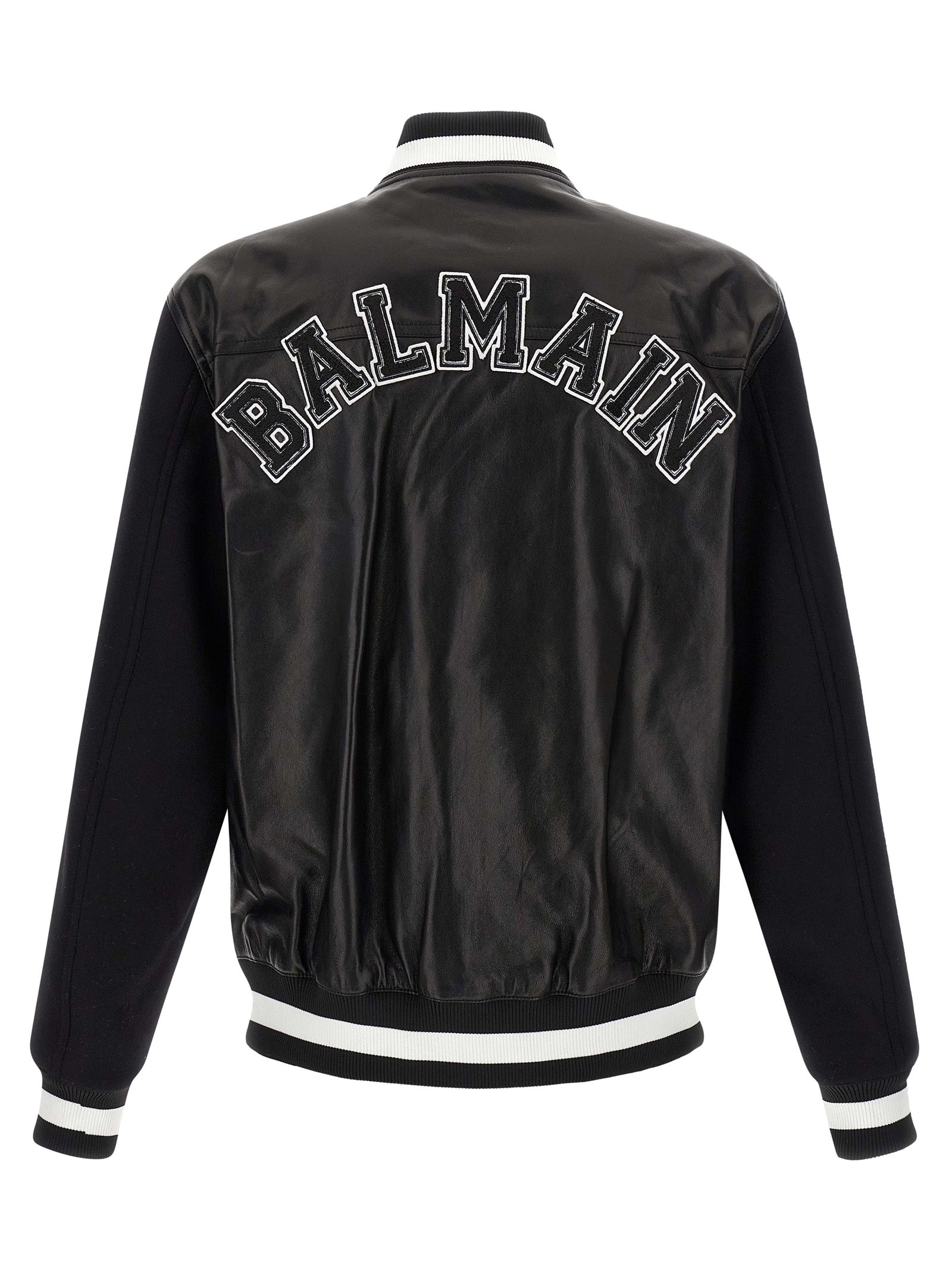 Balmain Bicolor Lamb Leather Leather Men's Jacket