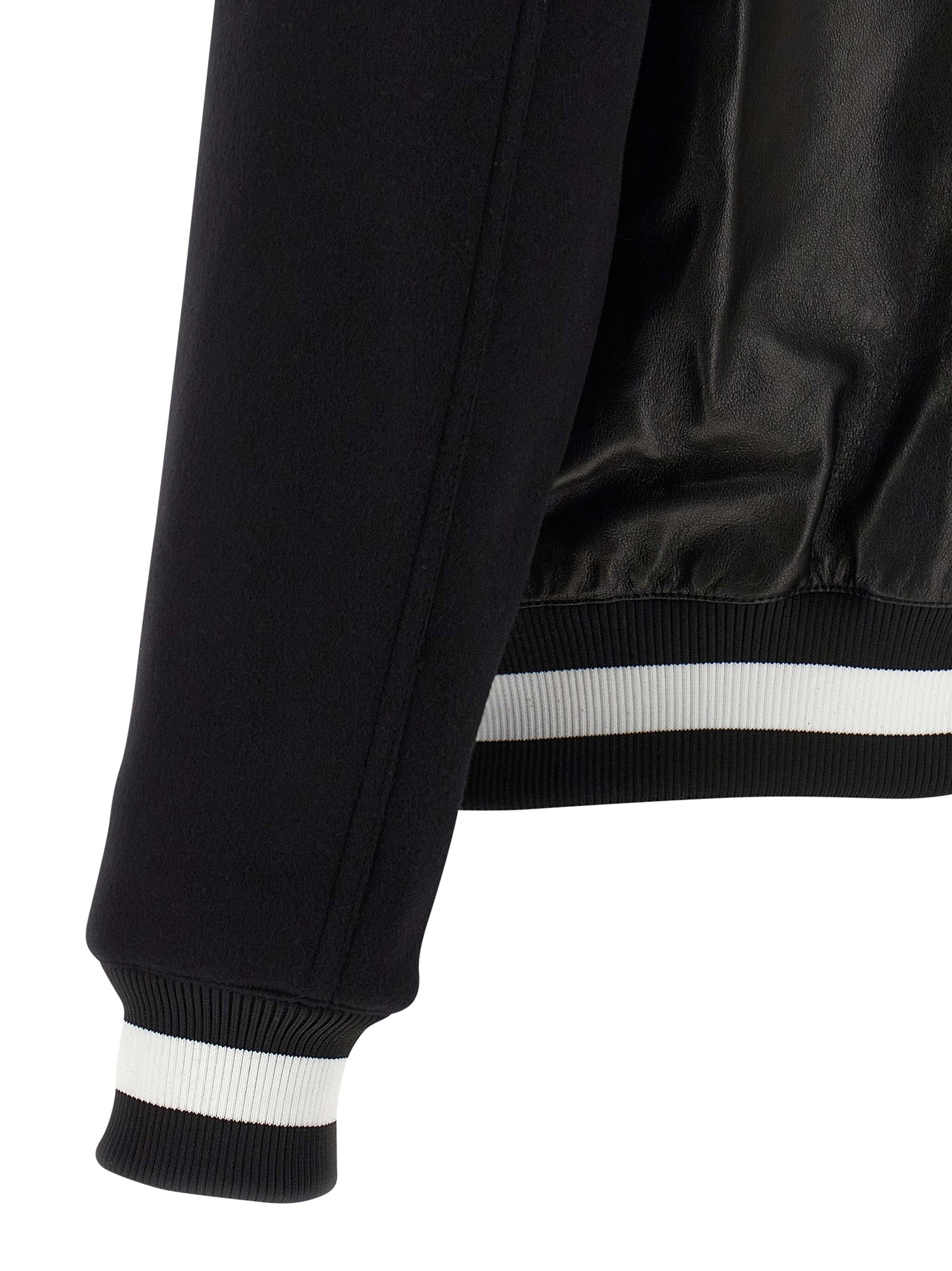 Balmain Bicolor Lamb Leather Leather Men's Jacket