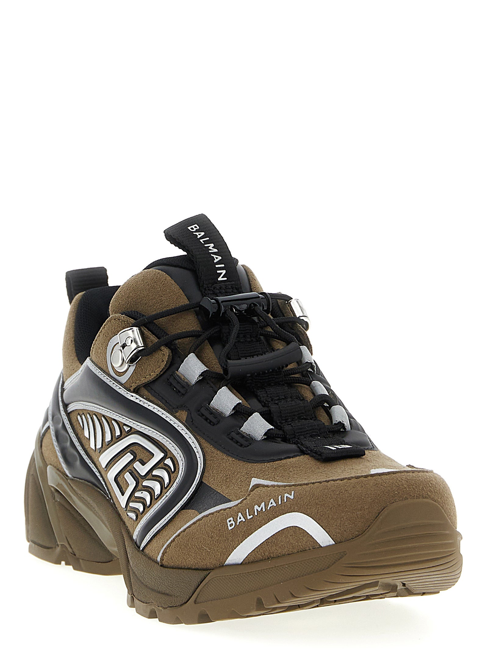 Balmain Bicolor Polyethylene Athletic Men's Sneakers