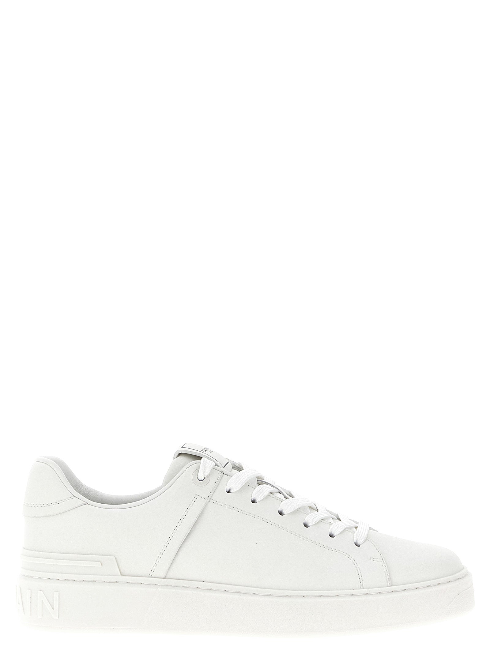 Balmain White Calfskin Low Top Women's Sneakers