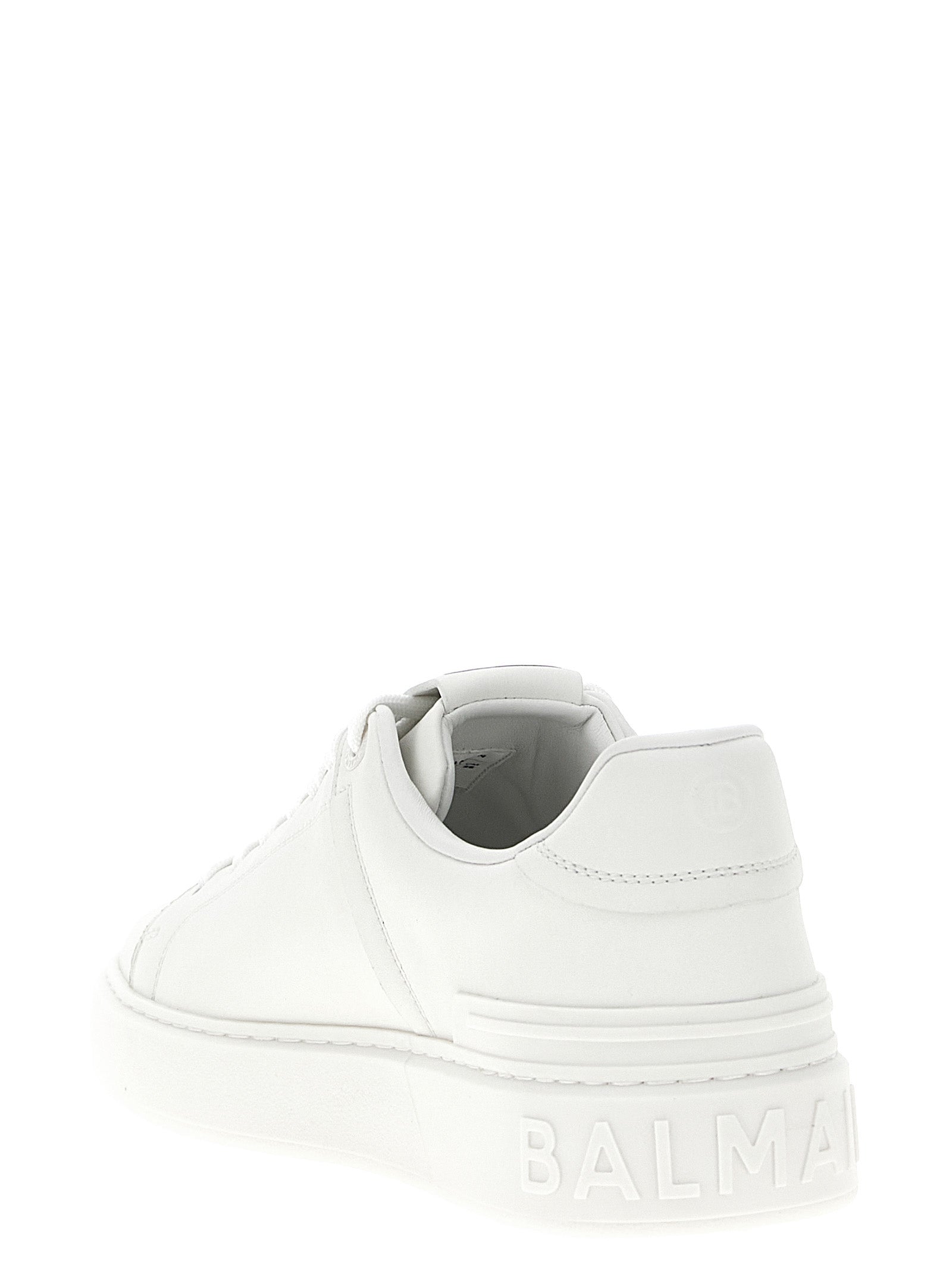 Balmain White Calfskin Low Top Women's Sneakers