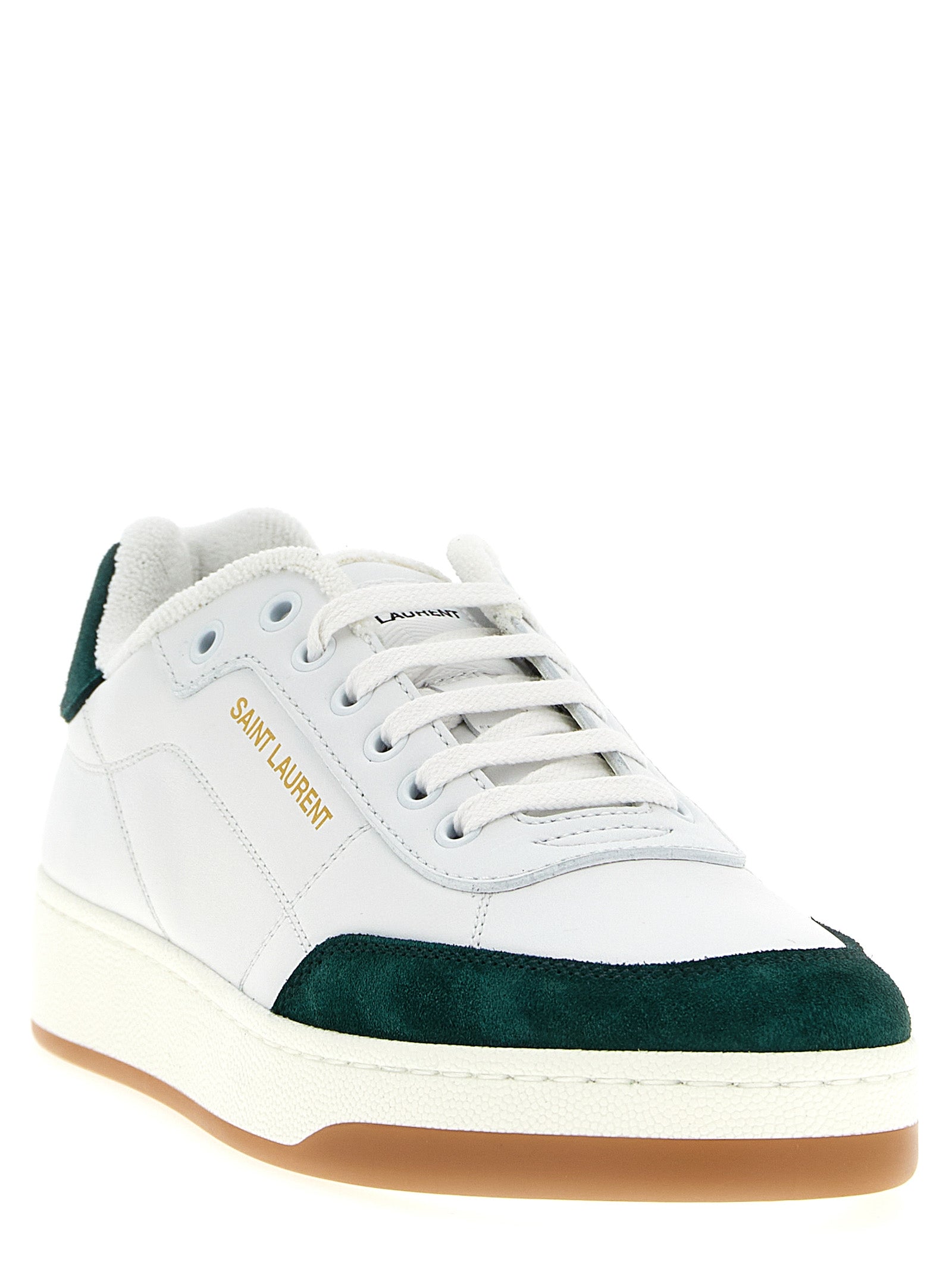 Saint Laurent Bicolor Calfskin Low Top Men's Sneakers