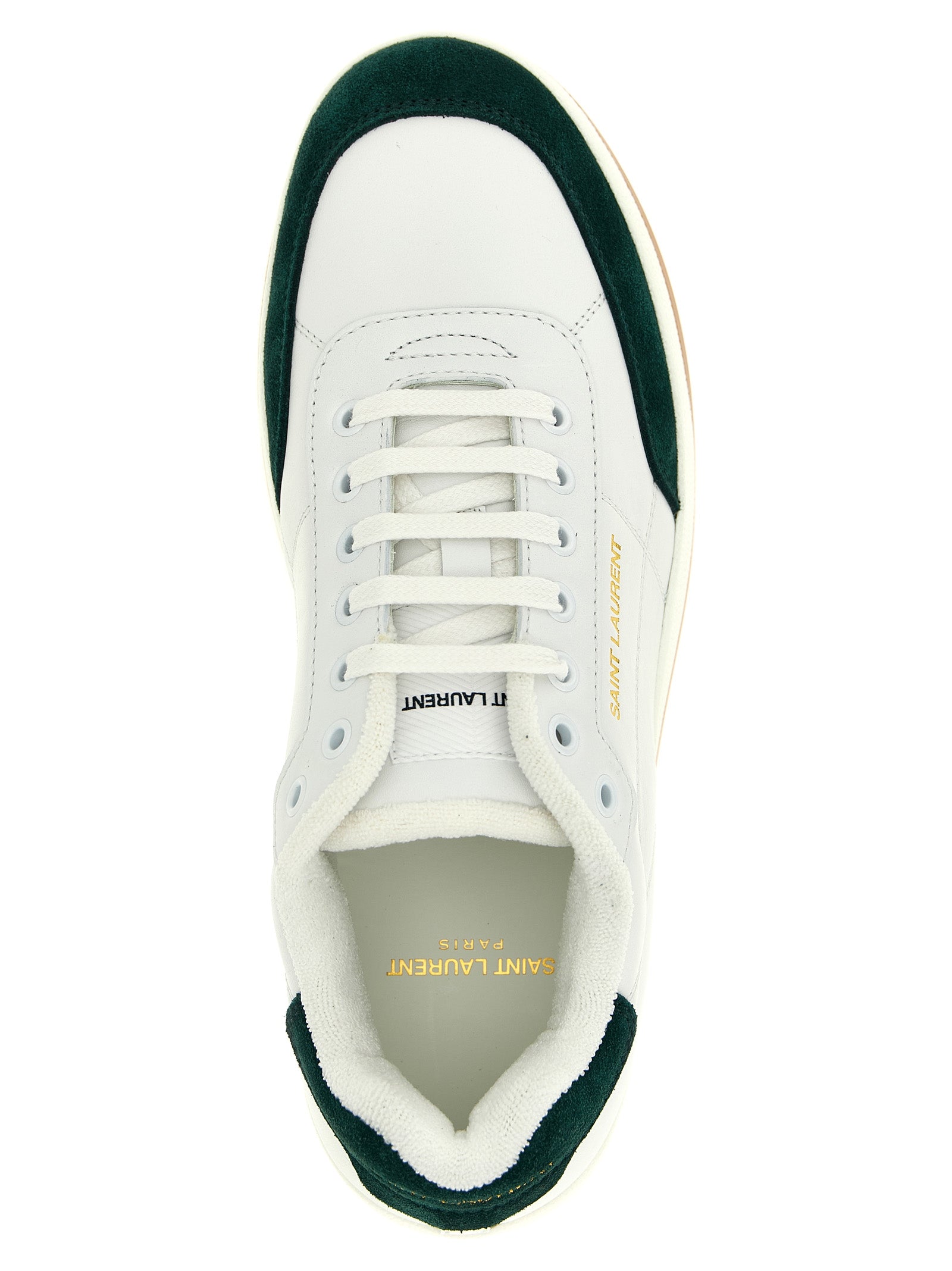 Saint Laurent Bicolor Calfskin Low Top Men's Sneakers