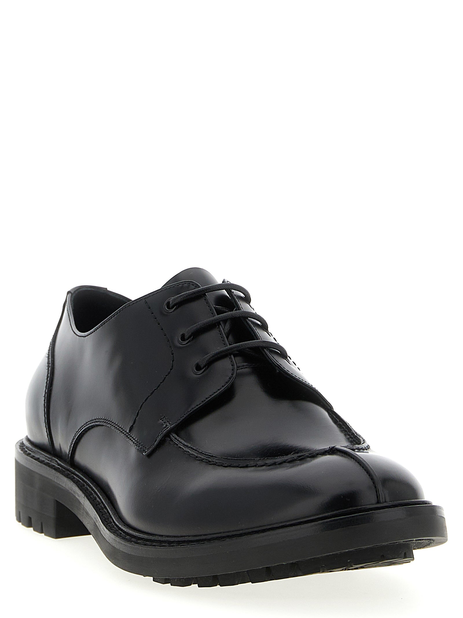 Saint Laurent Black Calfskin Oxfords And Men's Derbies