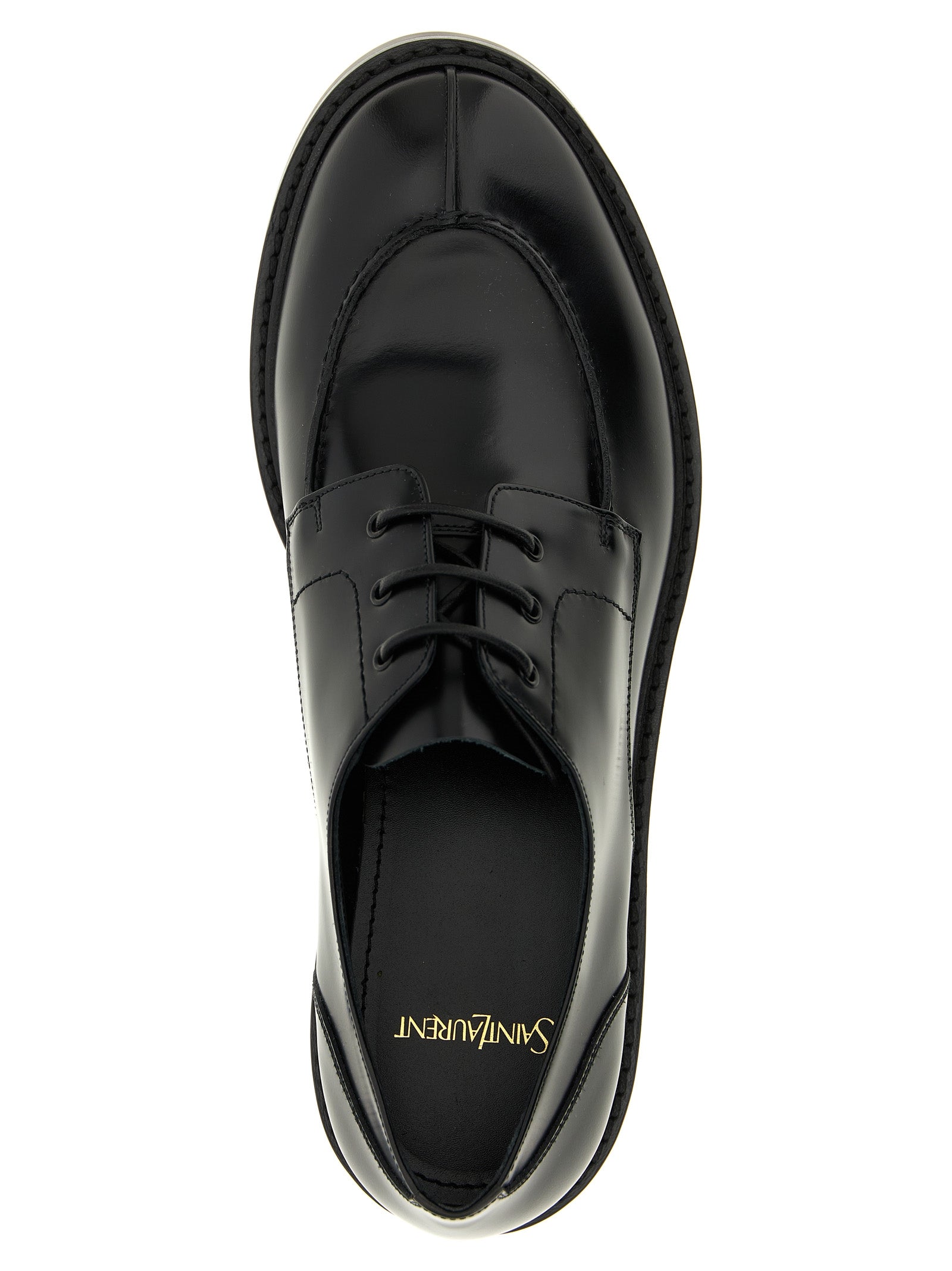 Saint Laurent Black Calfskin Oxfords And Men's Derbies