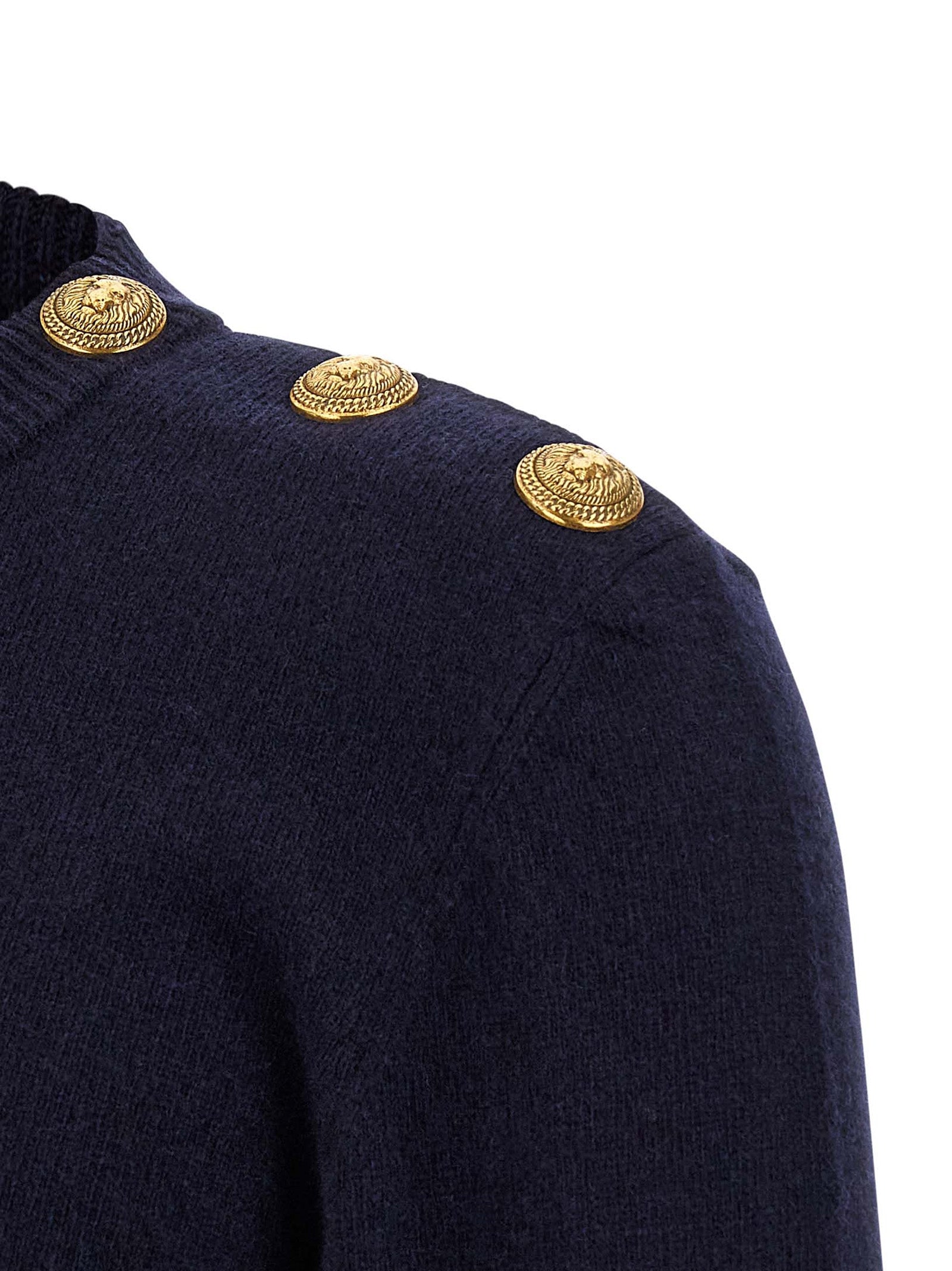 Balmain Blue Cashmere Men's Cardigan