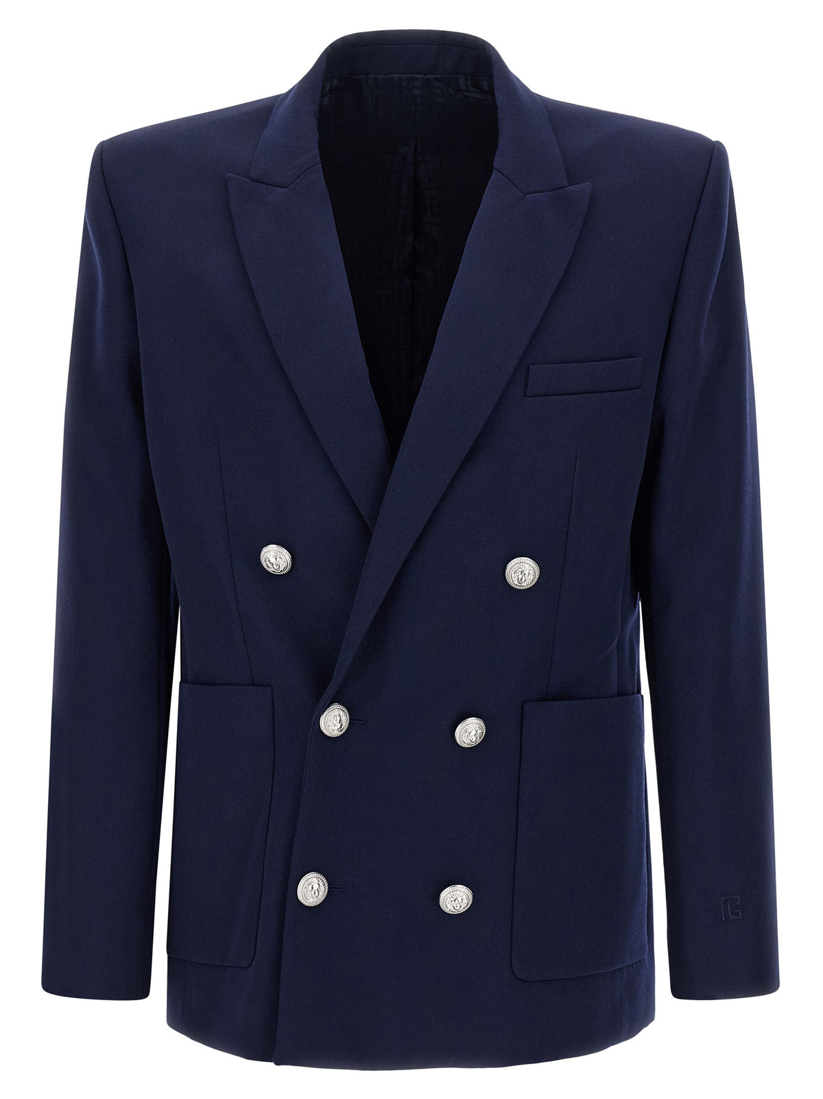 Balmain Blue Virgin Wool Men's Blazer