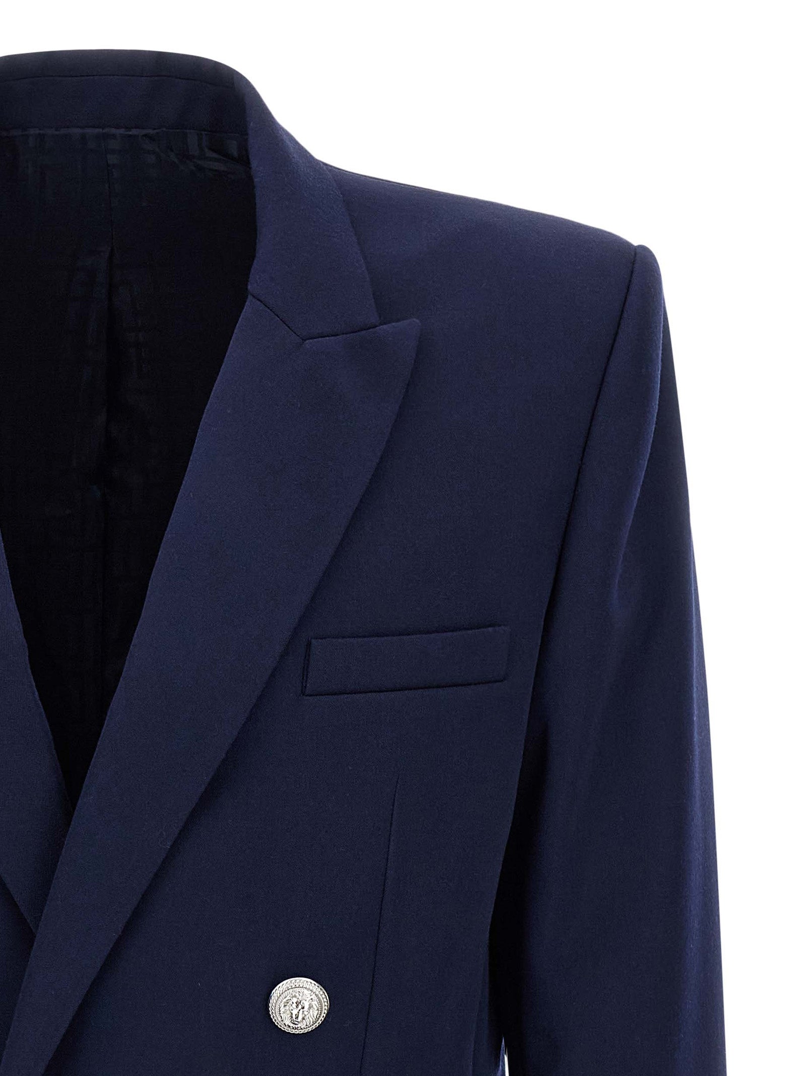 Balmain Blue Virgin Wool Men's Blazer