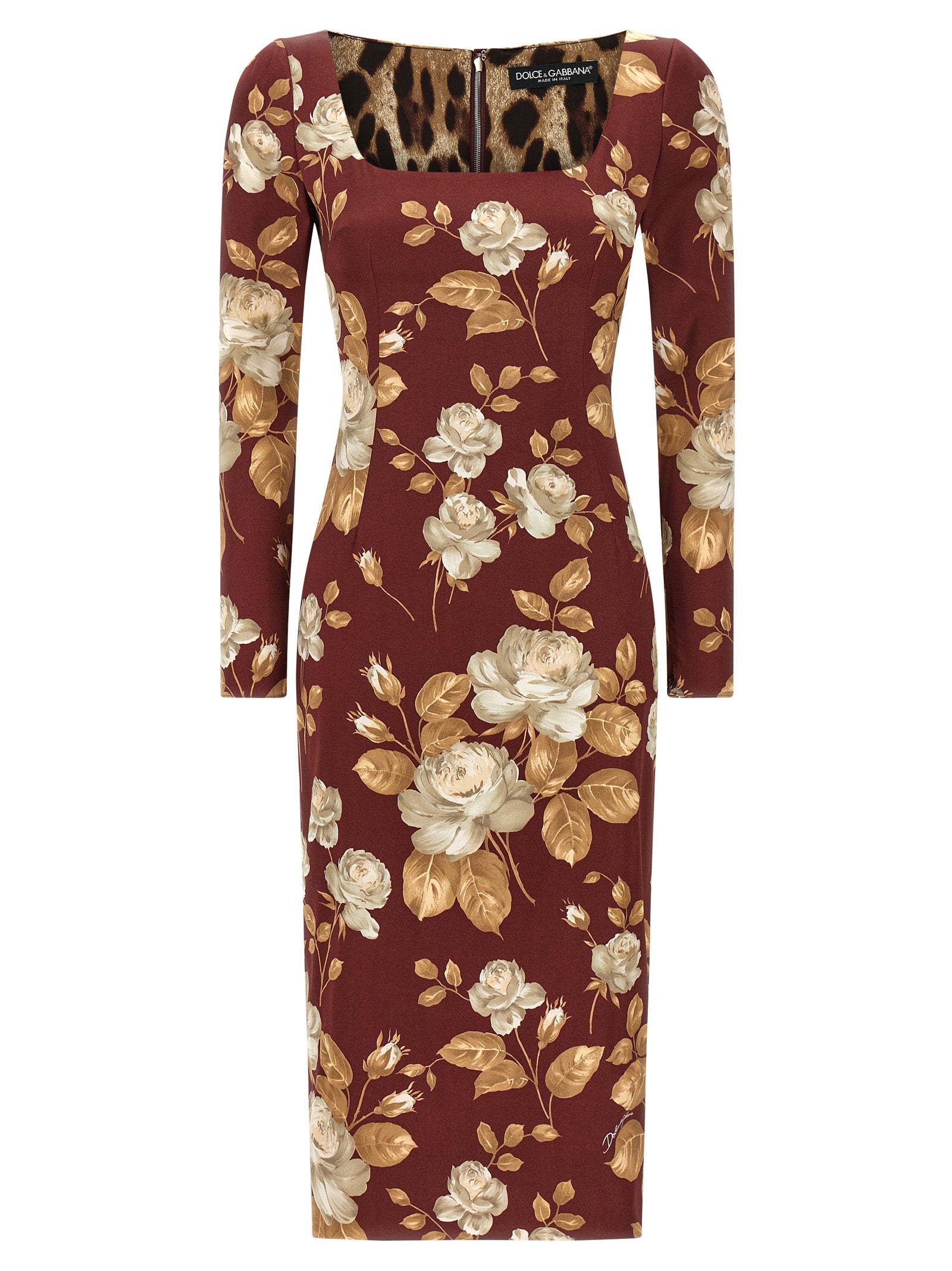 Dolce & Gabbana Multicolor Elastane Midi Women's Dress