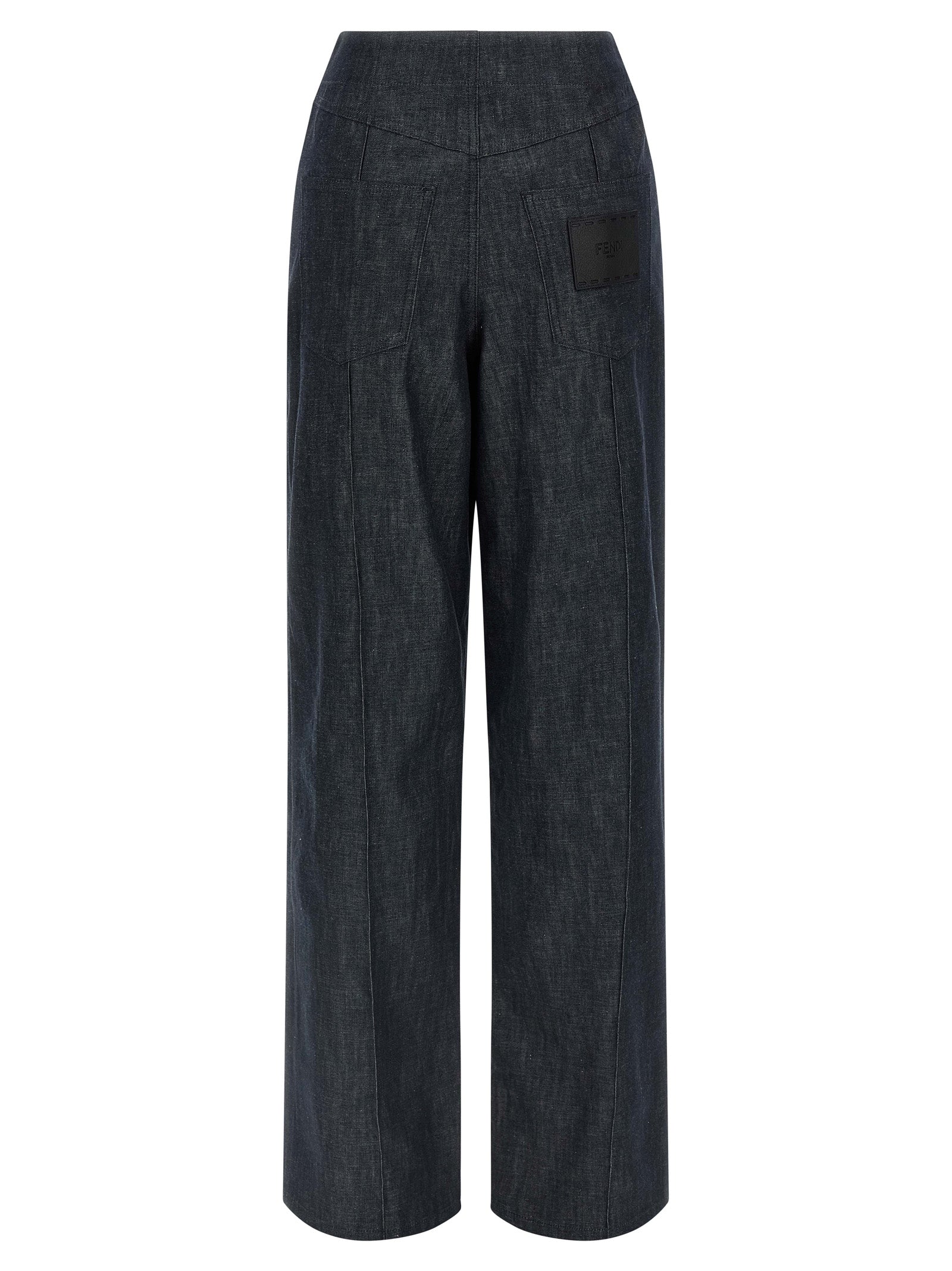 Fendi Blue Cotton High-Waisted Women's Jean
