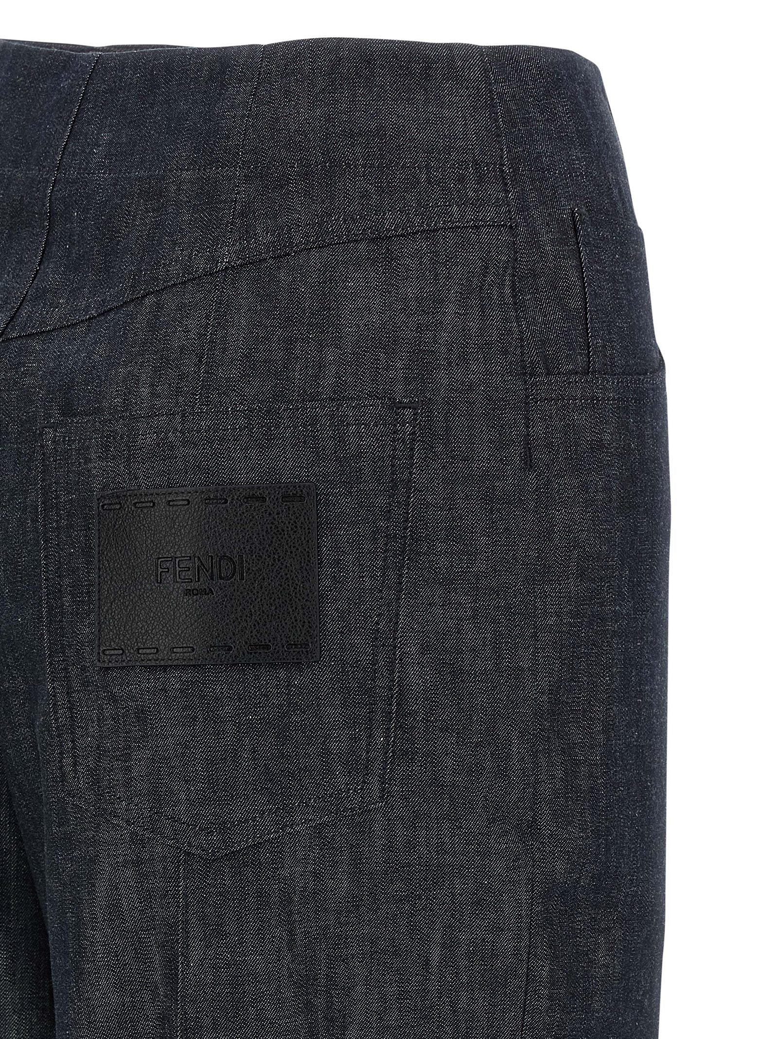 Fendi Blue Cotton High-Waisted Women's Jean