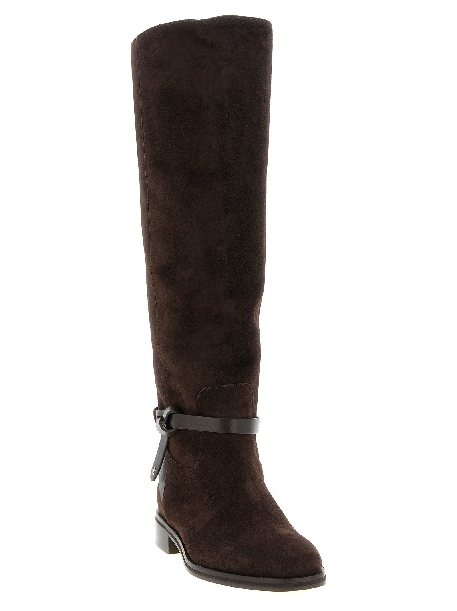Jimmy Choo Brown Leather Over The Women's Knee