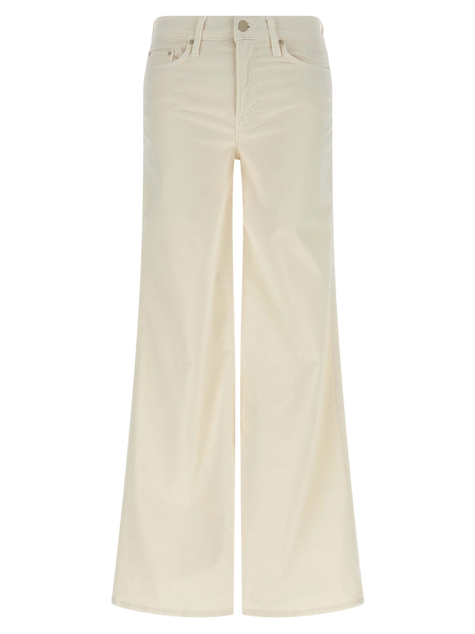Mother Denim White Cotton Flared Women's Pants