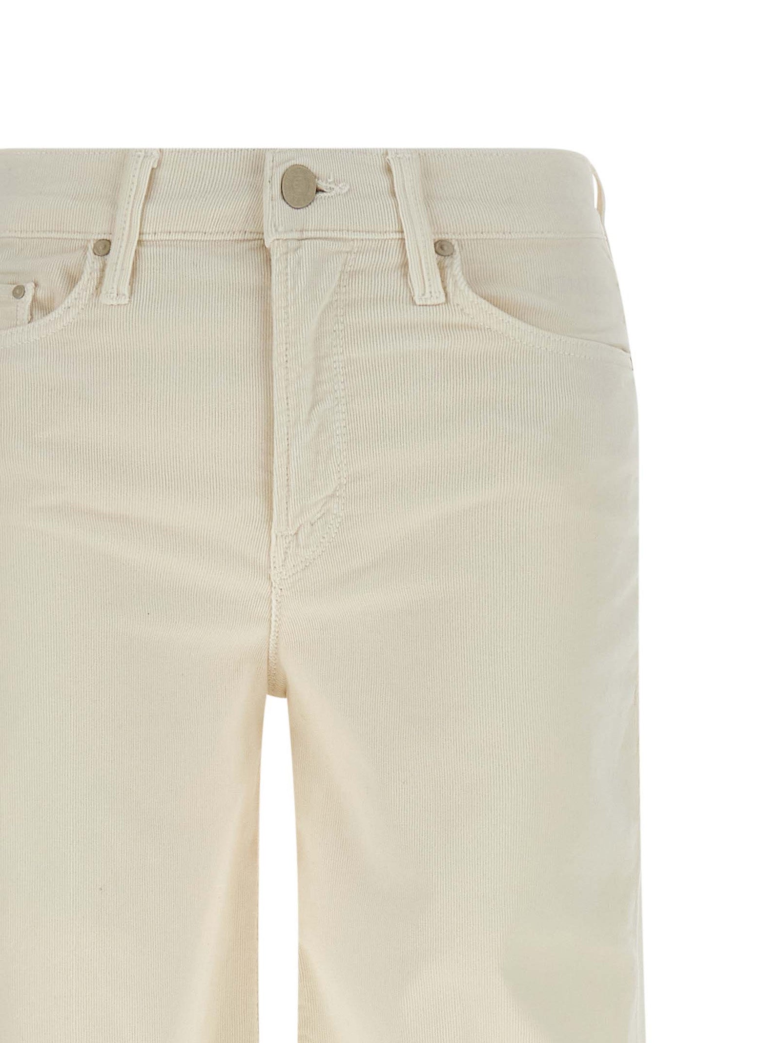 Mother Denim White Cotton Flared Women's Pants