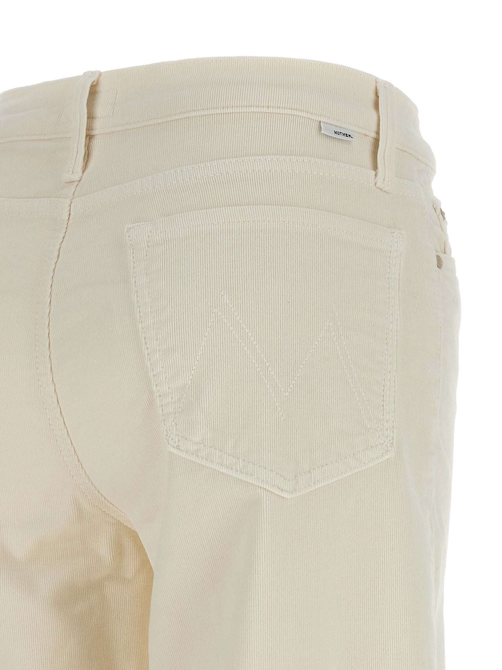Mother Denim White Cotton Flared Women's Pants